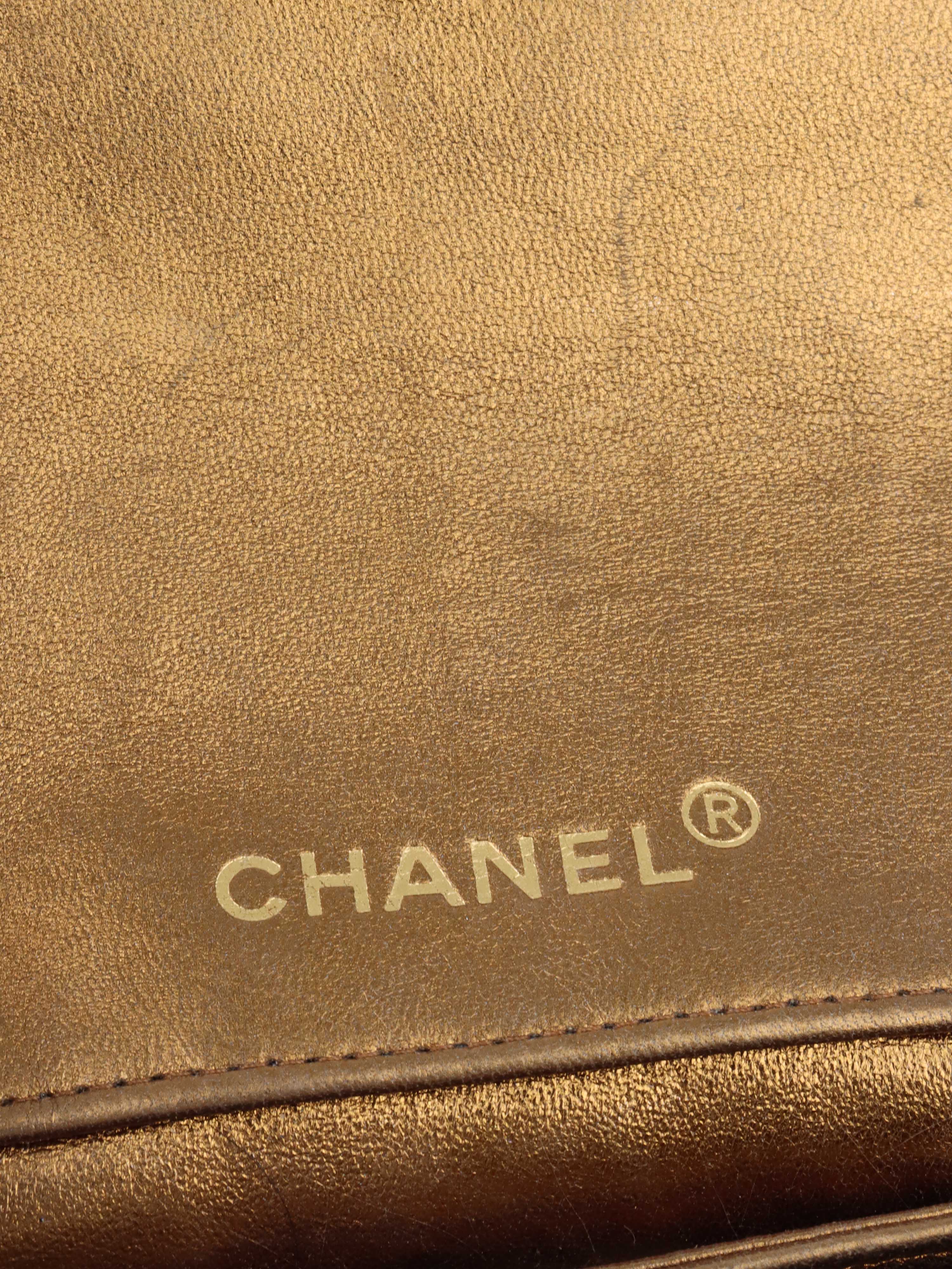 Vintage Chanel Gold Metallic Chain Bag - Luxury Crossbody Purse for Women, Perfect for Evening Parties & Special Occasions