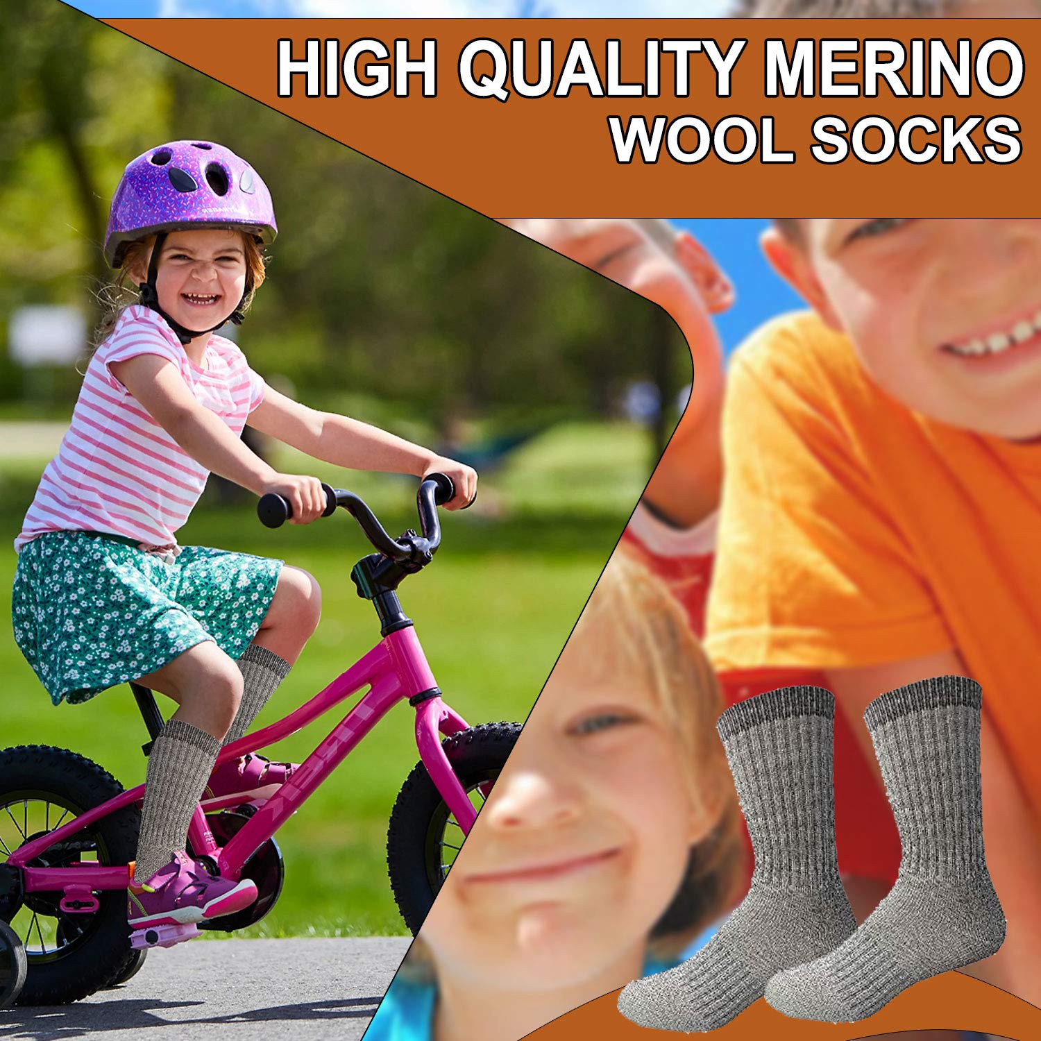 Yacht & Smith Wholesale Bulk Merino Wool Thermal Hiking Boot Socks for Men, Women & Kids - Warm Winter Socks for Outdoor Activities, Skiing & Snowboarding