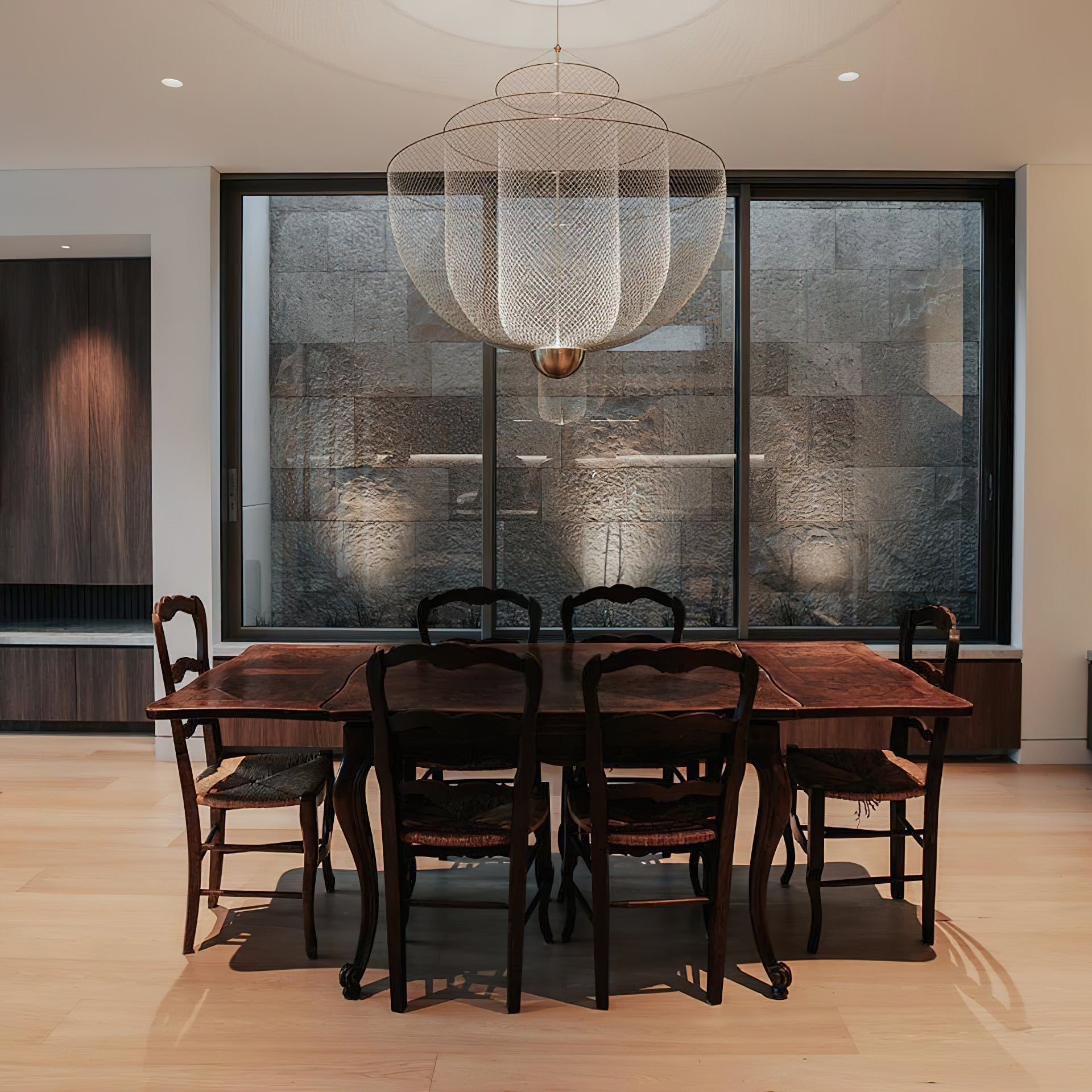 Elegant Meshmatics Crystal Chandelier - Modern Ceiling Light Fixture for Dining Room, Living Room & Bedroom | Energy Efficient LED Lighting for Home Decor