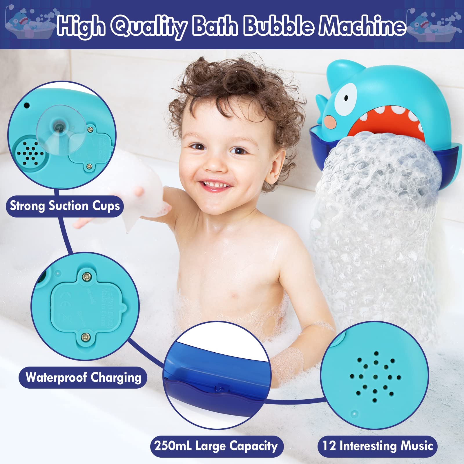 Lehoo Castle Bath Toys for Toddlers - Automatic Bubble Maker & Singing Bath Bubble Machine, Fun Bathtub Toys for Kids - Perfect for Bath Time Play and Sensory Development