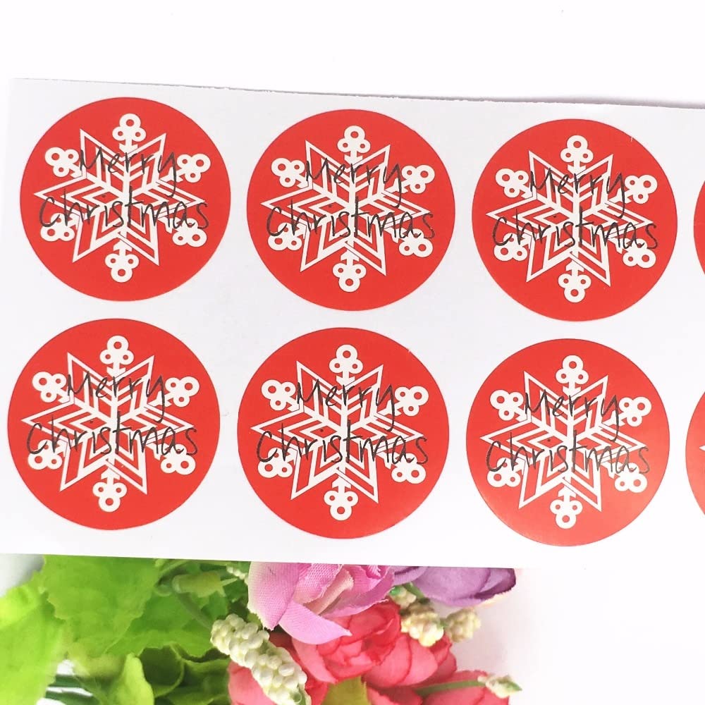 5000pcs 3.5cm Round White Snowflake Christmas Stickers - Holiday Gift Labels for Boxes, Bags & Wrapping Paper | Perfect for Christmas Decorations, DIY Crafts & Party Favors