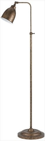 60W Adjustable Pharmacy Floor Lamp with Swivel Head - Rust Finish for Living Room, Bedroom, or Office Lighting