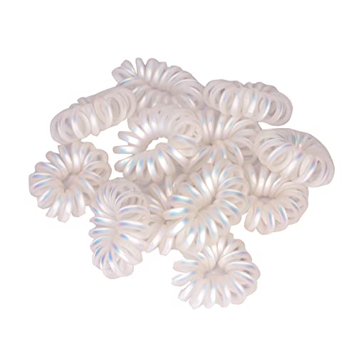 Kabello Matte Small Spiral Hair Ties for Women & Girls - 12 Pack Multicolor Hair Rubber Bands - Perfect for School, Workouts, and Everyday Hairstyles