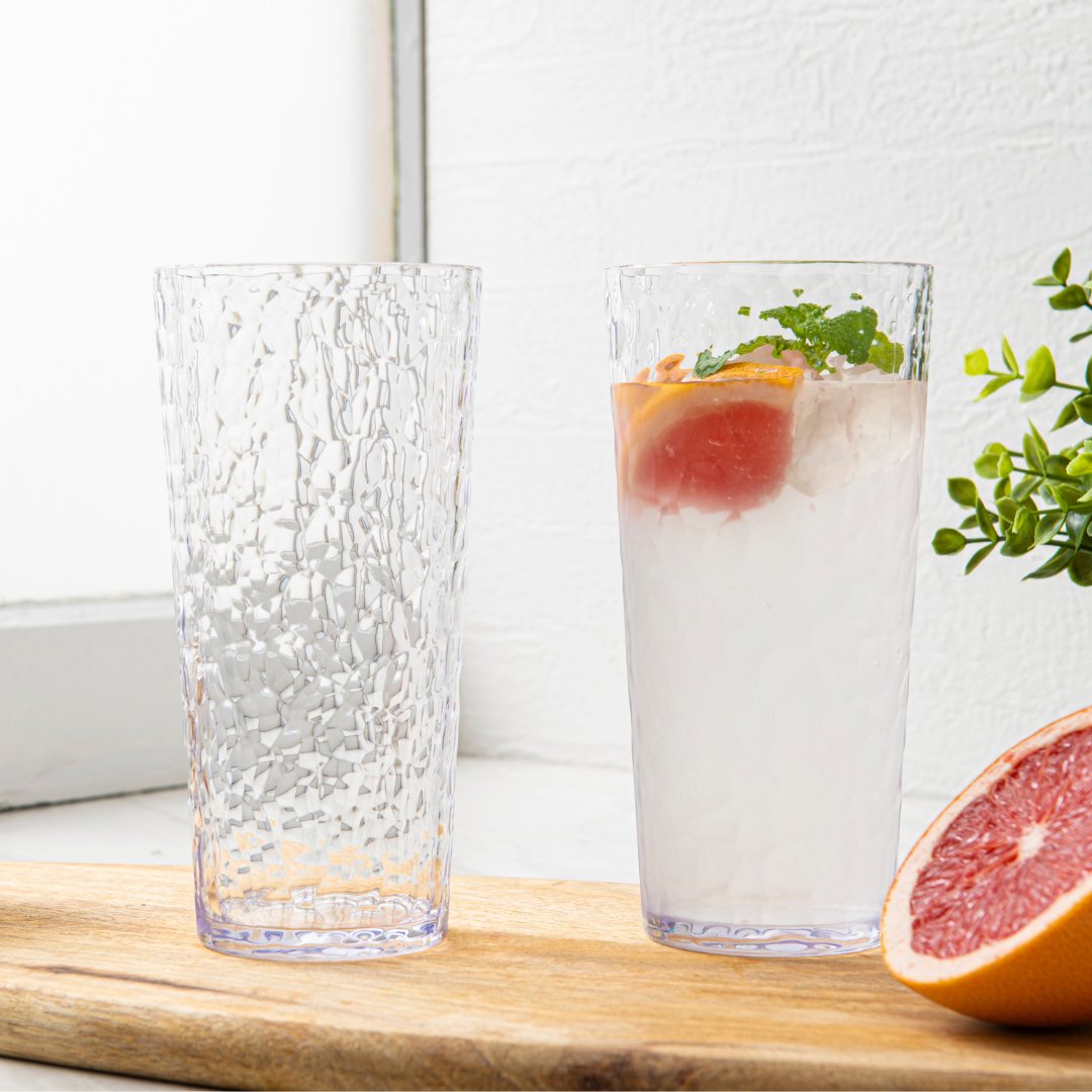 Premium ChillCraft Clear Highball Tumblers Set of 8 - 16oz Crystal Glass Cups for Cocktails, Iced Coffee & Smoothies - Perfect for Home Bars, Parties & Outdoor Gatherings