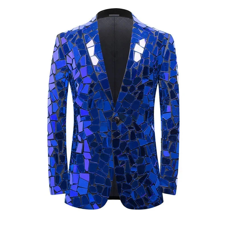 Men's Designer Mirrored Tuxedo Blazer - Embroidered Party Jacket for Festivals & Special Occasions | Perfect for Weddings, Prom Nights & Costume Parties