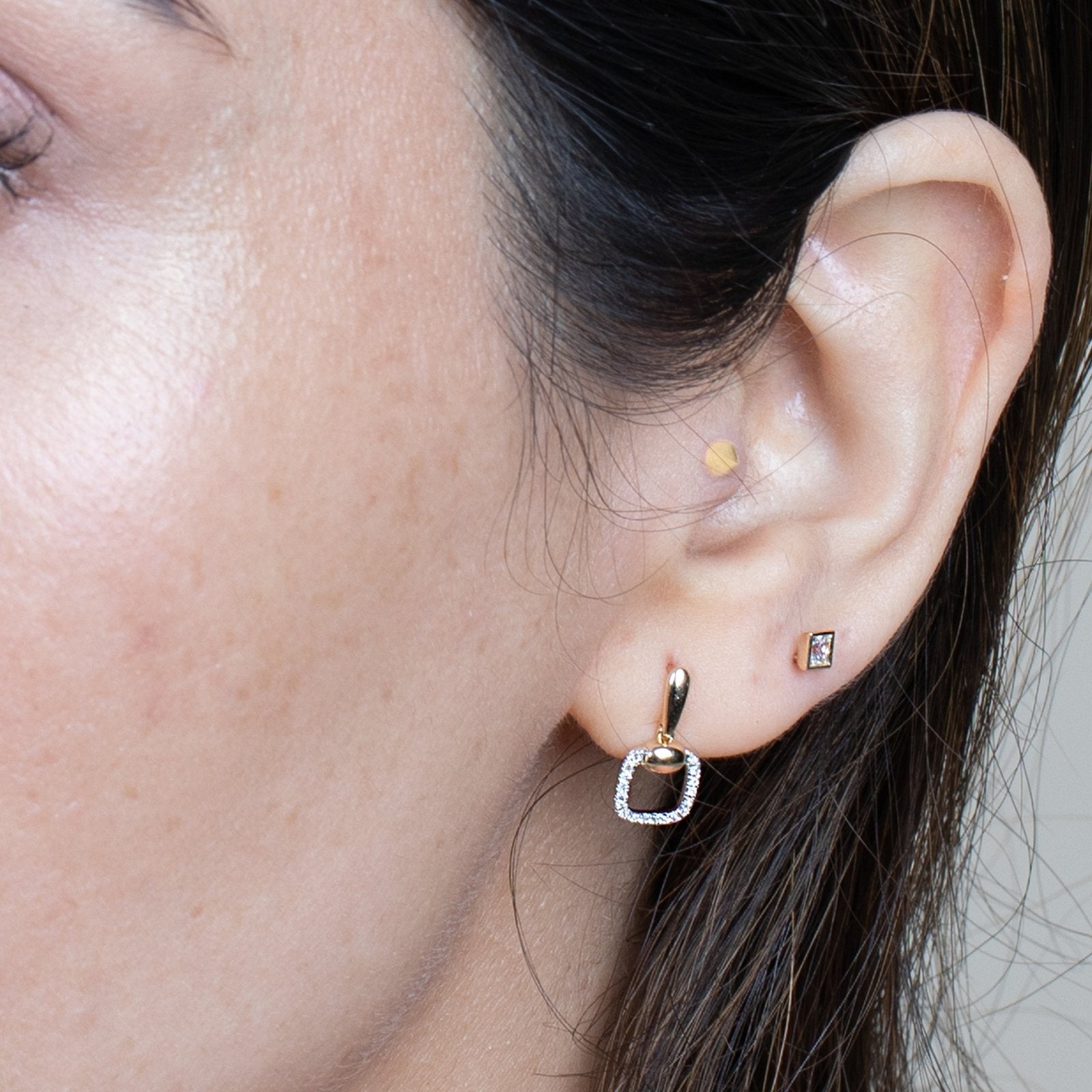 14k Solid Yellow Gold Spike Flat Back Stud Earrings for Women - Punk, Gothic & Everyday Fashion Jewelry