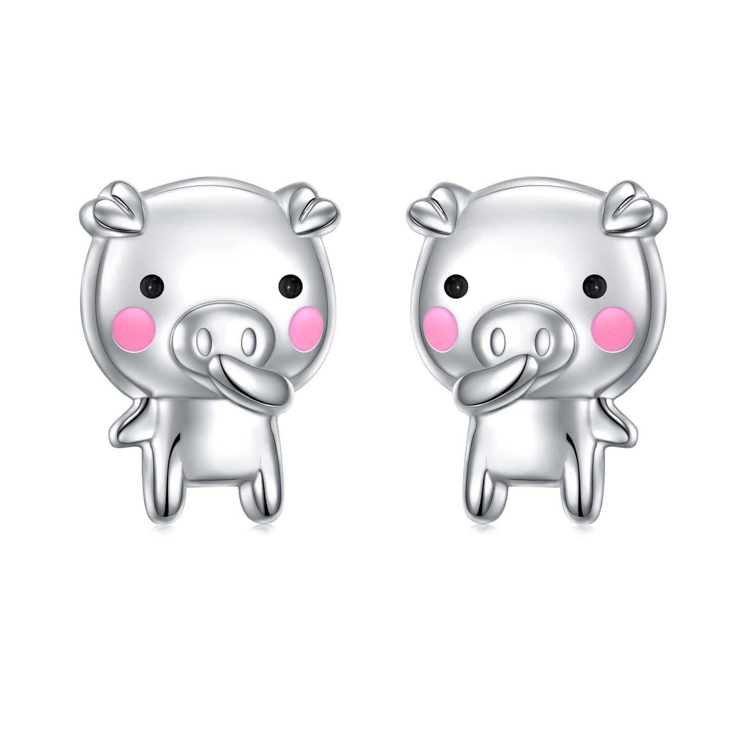 925 Sterling Silver Animal Stud Earrings for Women - Cute Panda, Narwhal, Piggy, Frog, Dinosaur & Bunny Earrings | Hypoallergenic Jewelry Gift for Birthday, Christmas | Perfect for Animal Lovers, Daily Wear & Special Occasions