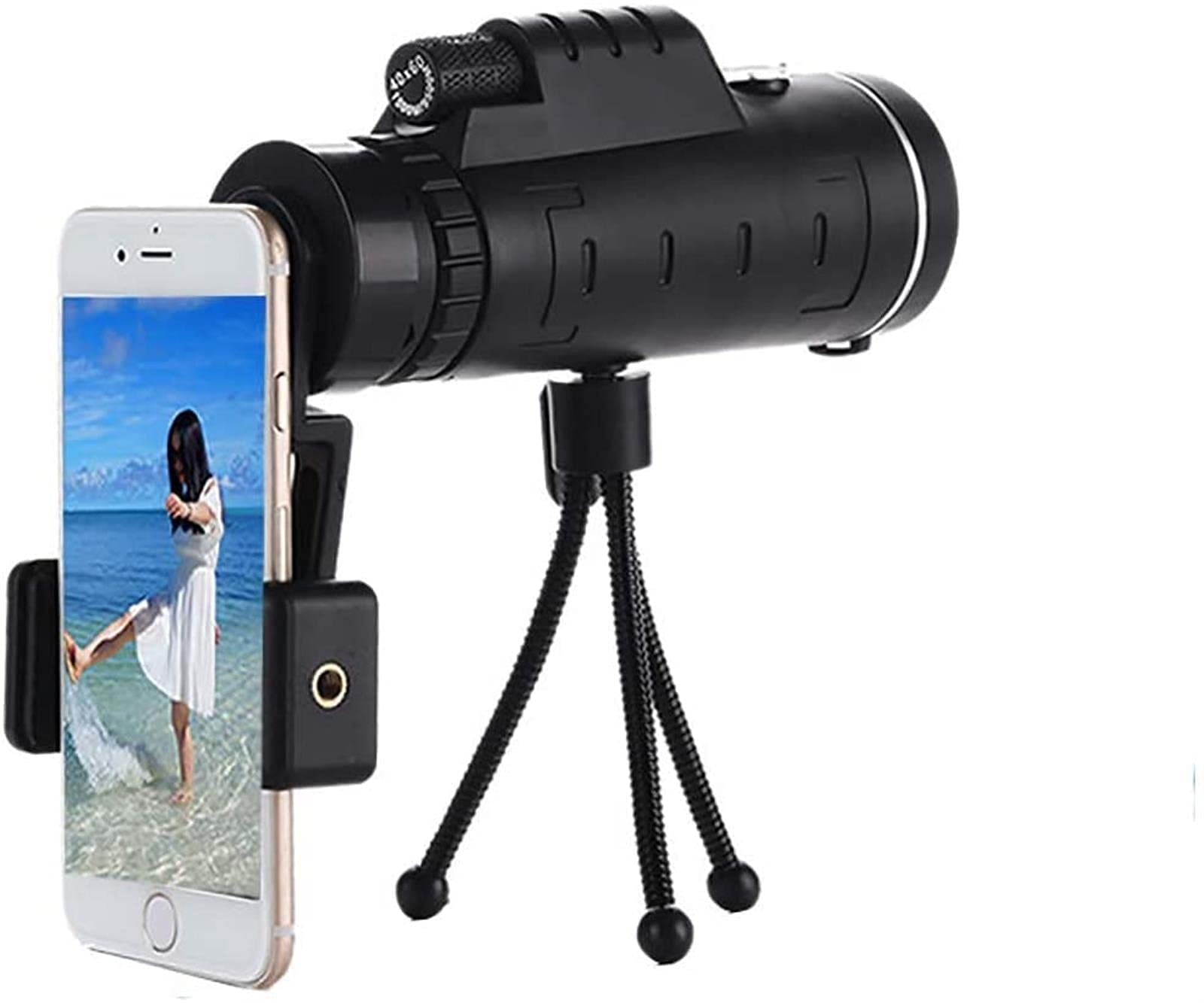 40X60 Monocular Telescope with Smartphone Holder & Tripod - High Power Zoom for Bird Watching, Camping, Hiking, Travel & Wildlife Viewing - Perfect Gift for Men, Dad & Outdoor Enthusiasts (Use with iPhone & Android Phones for Stunning Nature Photography)
