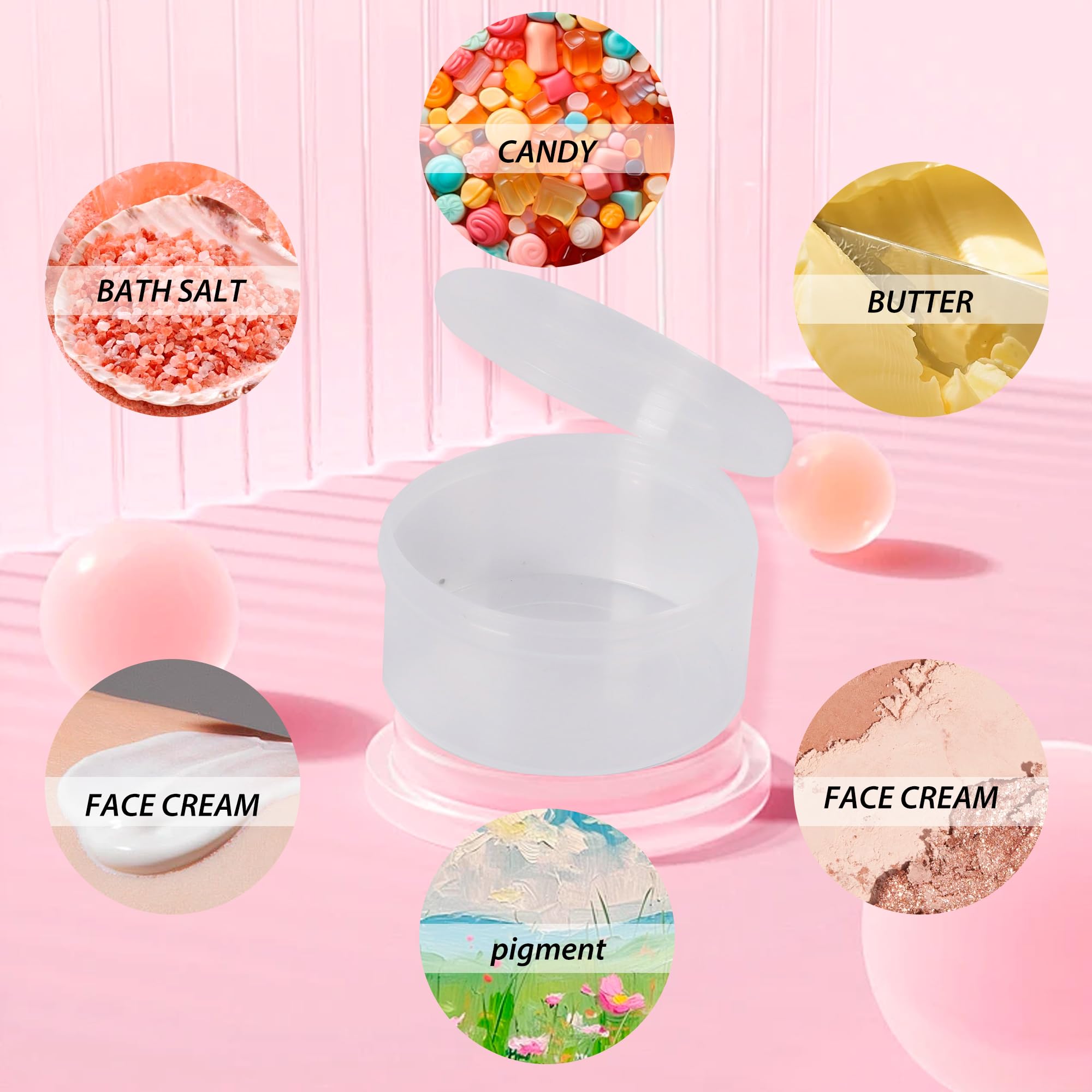 9-Piece Clear Plastic Cosmetic Jars with Snap Lids - 35g/35ml Travel-Sized Containers for Beauty Samples & Skincare Products | Airtight, Portable & Leakproof | Perfect for Makeup, Creams, Salves & DIY Storage
