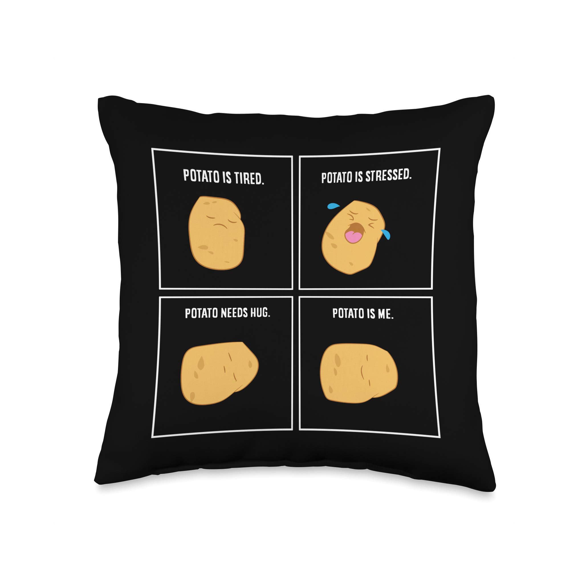 Funny Potato Meme Throw Pillow - 'I'm A Potato' Vegetarian Vegetable Cushion Cover - Perfect for Home Decor, Gag Gifts, and Office Humor