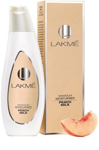 LAKMÉ Fruit Moisture Peach Milk Moisturizer Lotion 200ml - Hydrating Face & Body Cream for Dry Skin - Perfect for Daily Skincare Routine & Travel Essentials