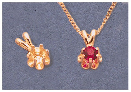 Solid Sterling Silver & 14K Gold 2mm-5.5mm Round Buttercup Pendant Setting - Handcrafted in USA | Perfect for Necklace Making, Jewelry Design & DIY Gifts