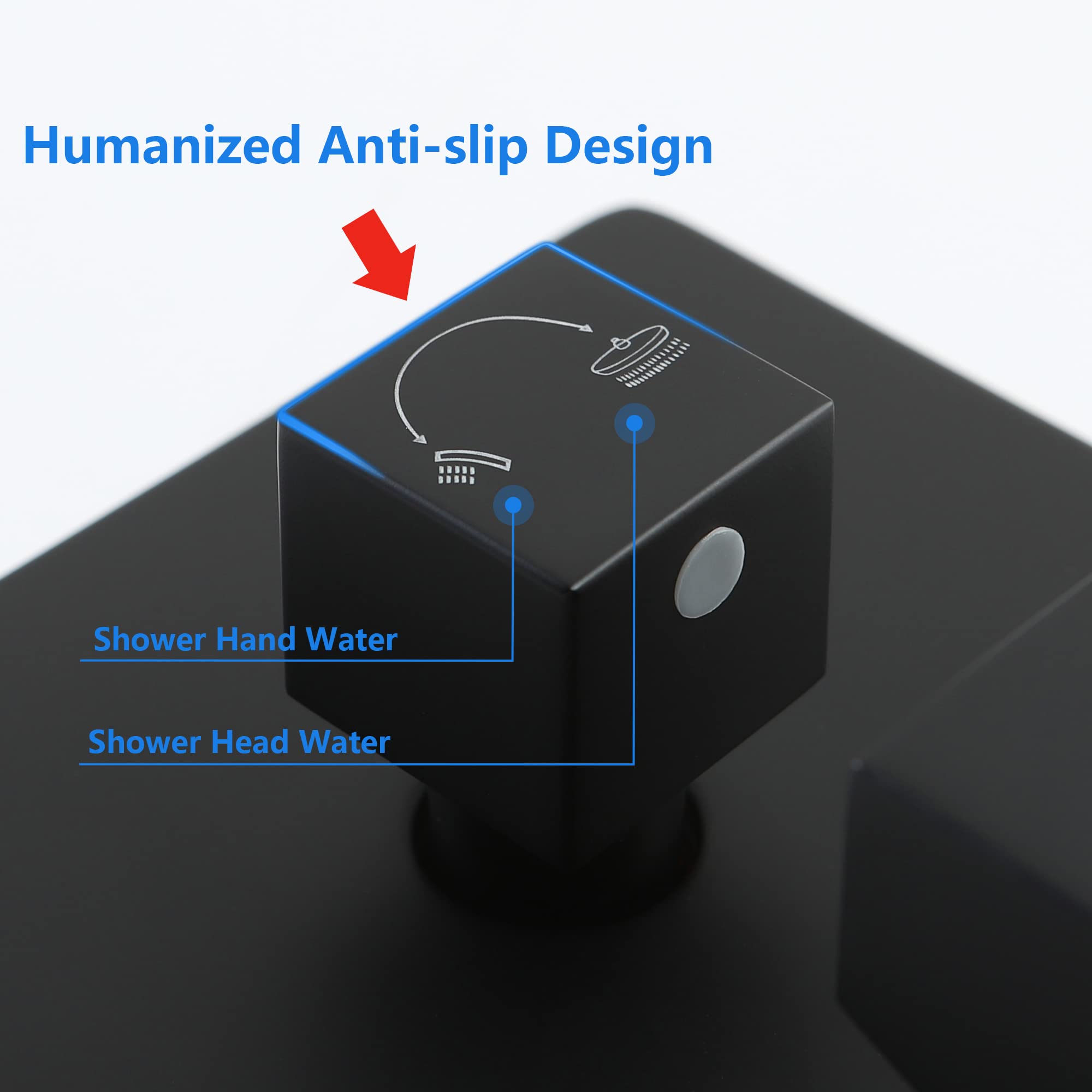 SKOWLL 2-Way Shower Diverter Valve Kit - Matte Black cUPC Certified Pressure Balancing Shower Mixer with Single Handle - Perfect for Bathroom Renovation & Modern Shower Systems