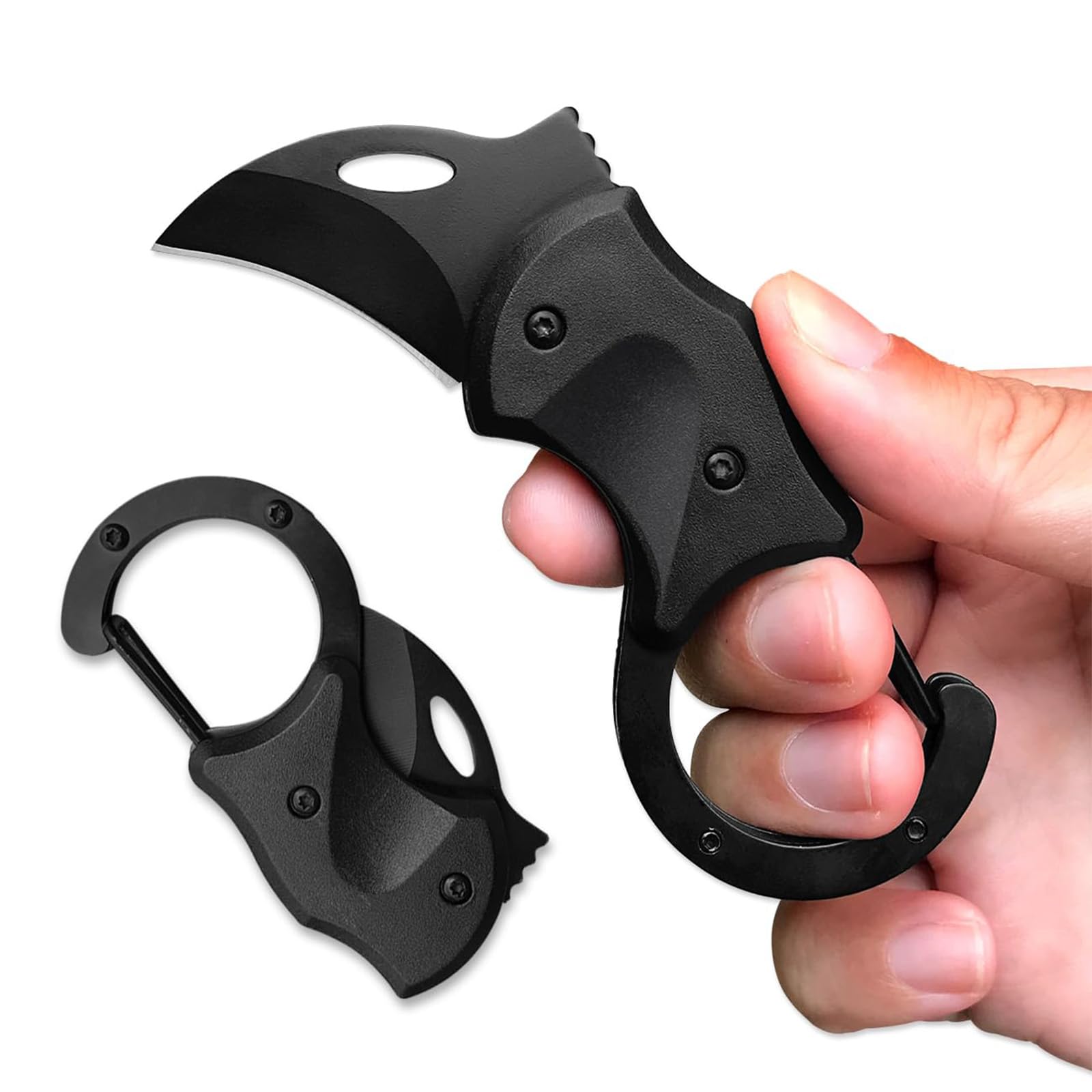 PANCA Pocket Cutter Keychain - Self Defense Tool, Multi-Purpose Utility Knife Key Ring for EDC, Gardening & Camping | Compact Home & Outdoor Cutting Gadget | Perfect Gift for Men (Black, 1-Pack) | Use for Opening Packages, Crafting, Survival & Daily Tasks