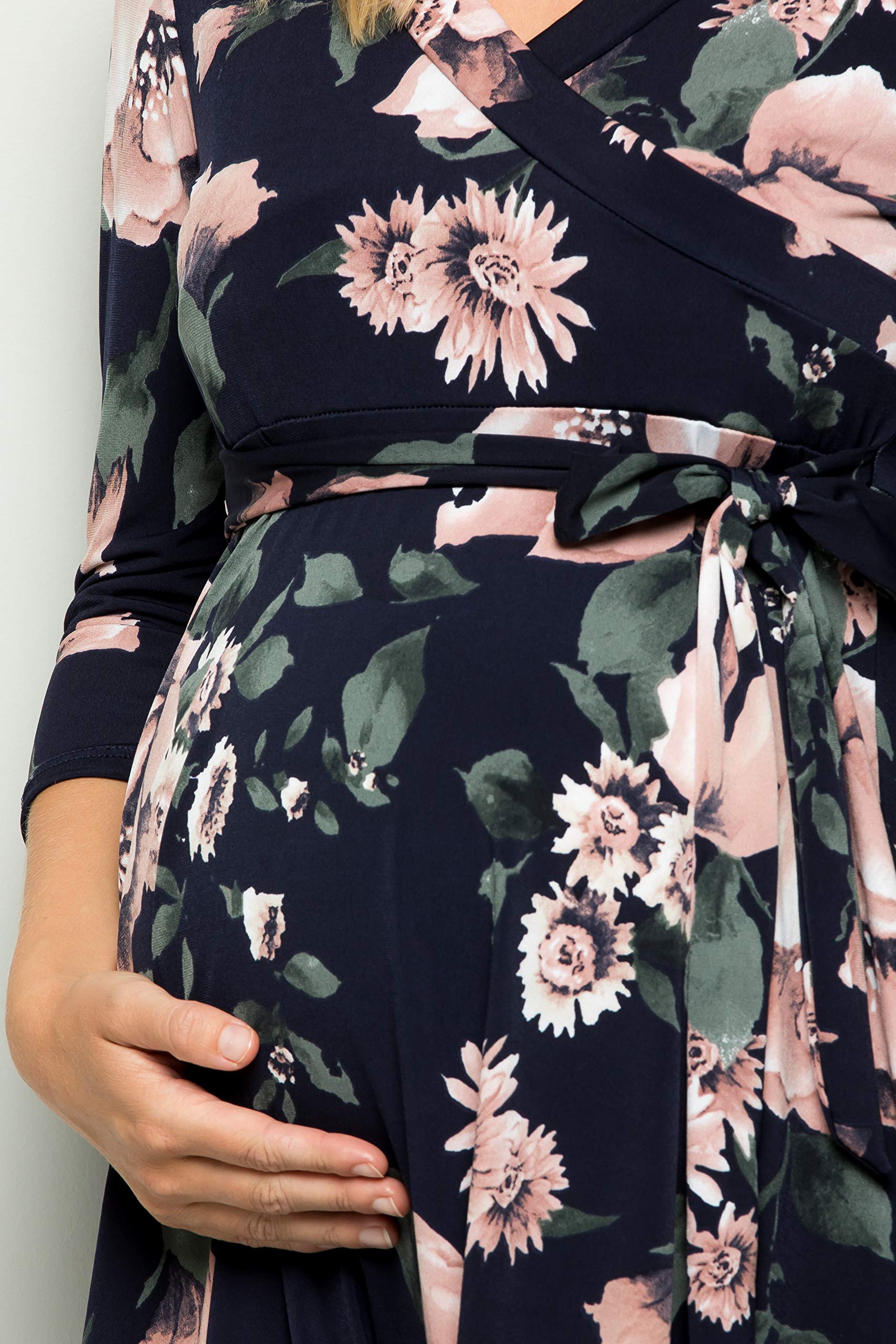 Floral Maternity Dress for Women - Made in USA | Comfortable Pregnancy Dress for Baby Shower, Photoshoot & Everyday Wear