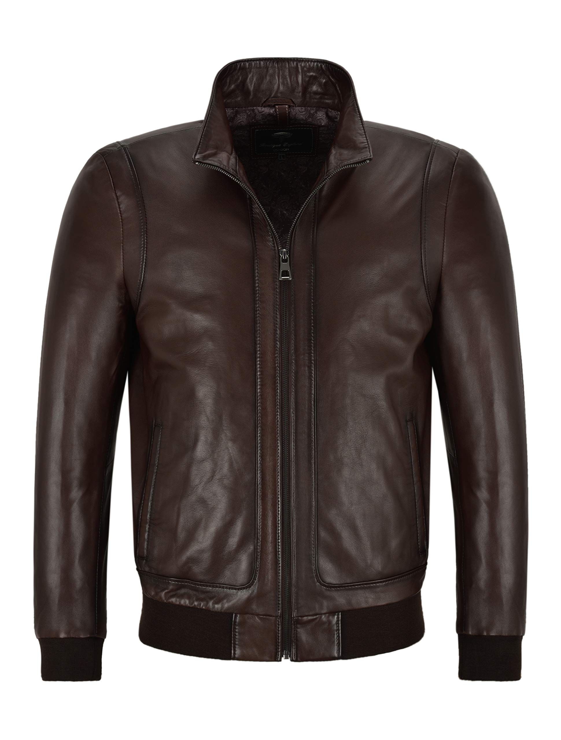 Men's Brown Italian Lambskin Racer Leather Jacket - Semi Veg Tanned Casual Biker Jacket for Men | Perfect for Motorcycle Riding, Night Out & Fashion Statement