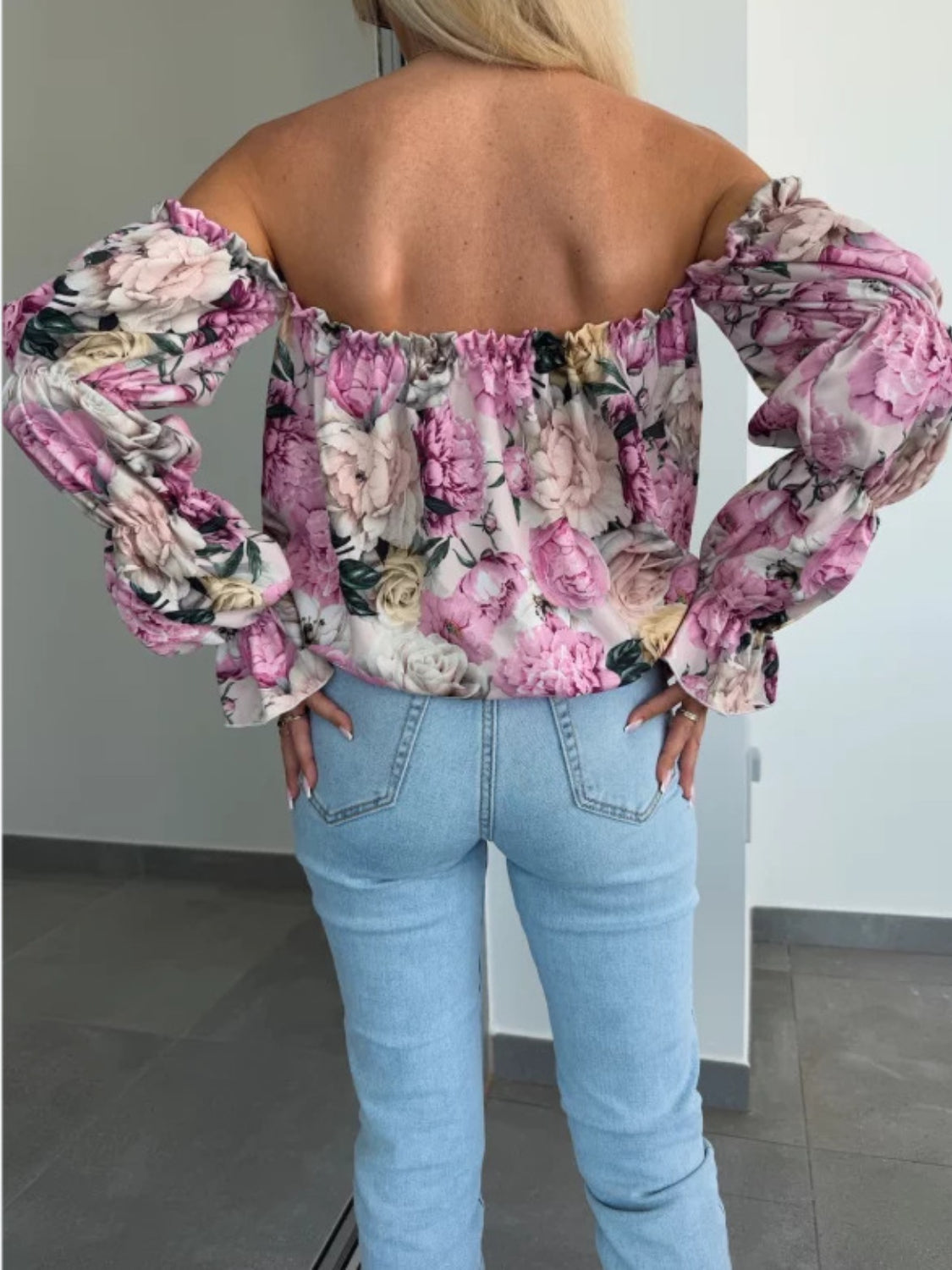 Floral Off Shoulder Flounce Sleeve Blouse for Women - Summer Boho Chic Top for Beach, Party & Date Night Outfits