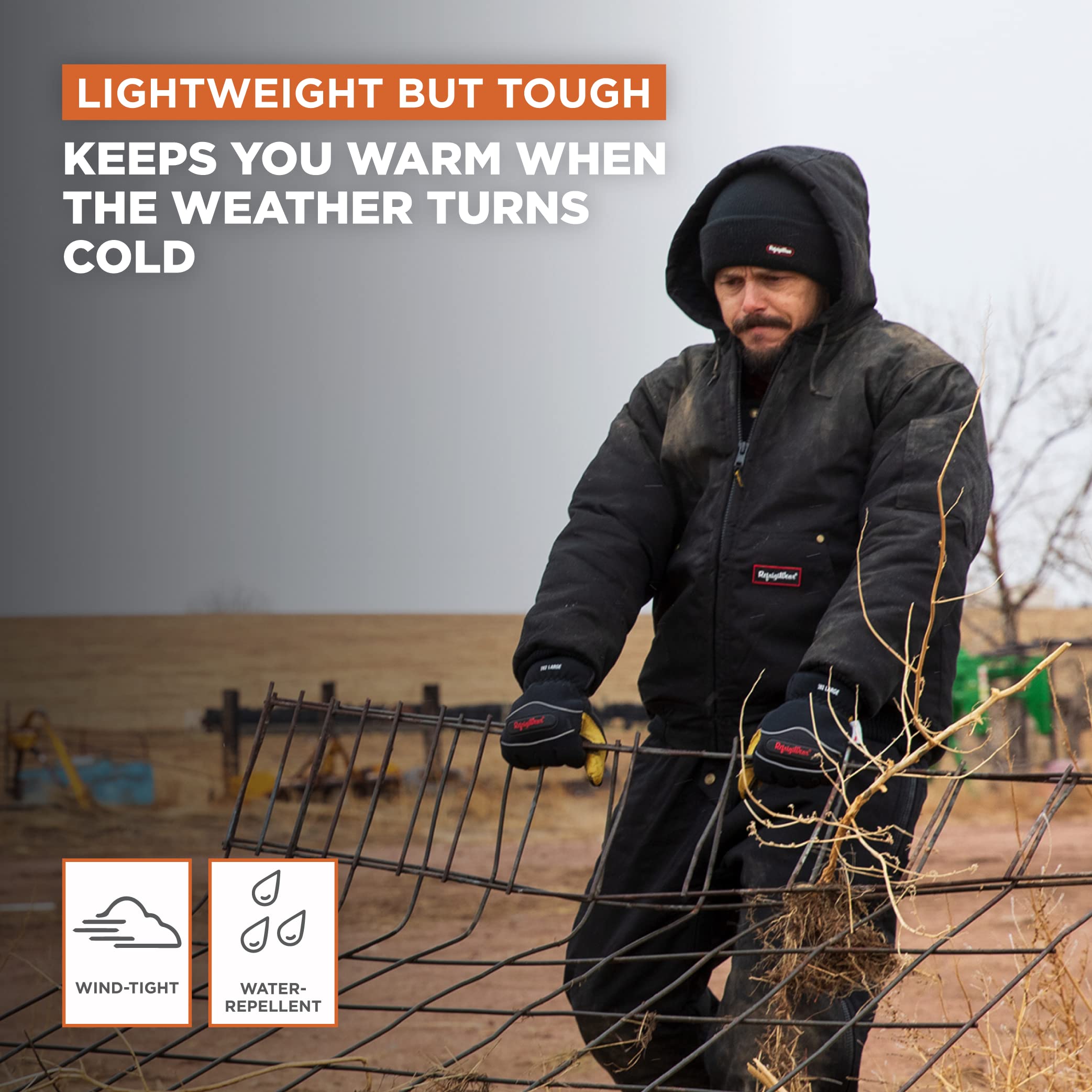 RefrigiWear ComfortGuard Insulated Work Jacket for Men & Women - Water-Resistant Winter Workwear for Outdoor Jobs & Cold Weather Protection