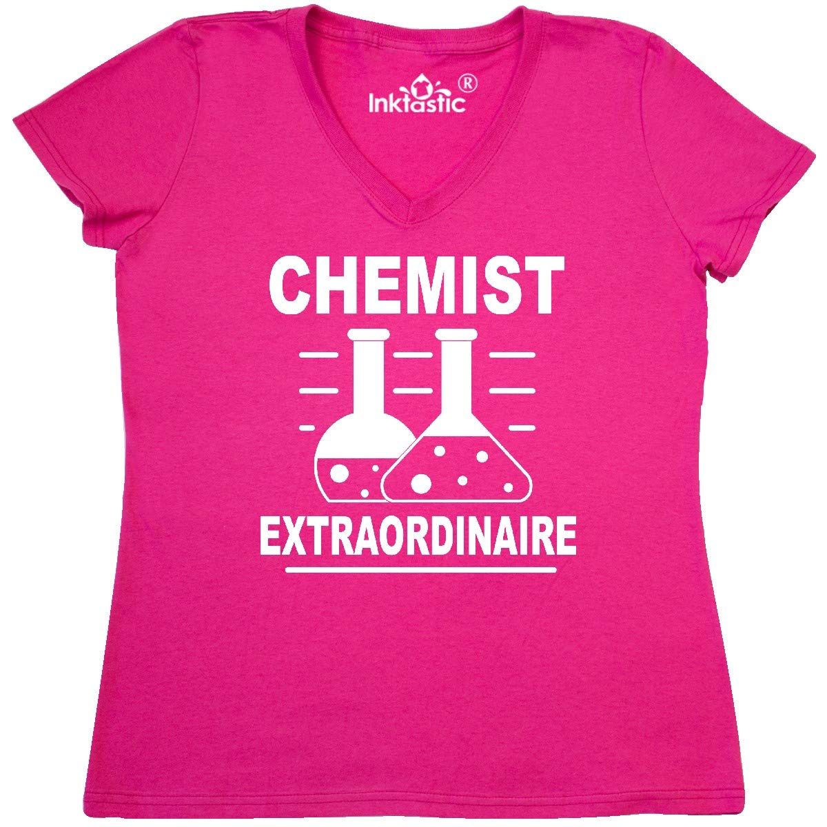 Inktastic Chemist Science Teacher Gift Women's V-Neck T-Shirt - Perfect for Science Teachers, Chemistry Lovers & STEM Educators