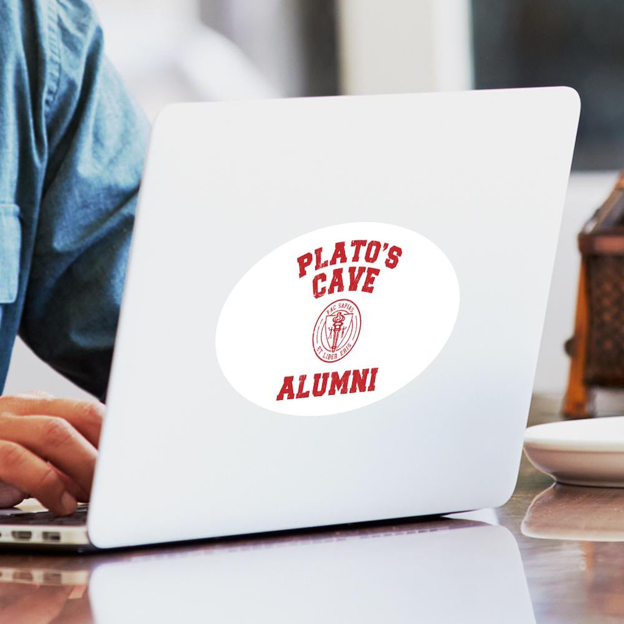 Plato Oval Car Bumper Sticker - Waterproof Vinyl Decal for Vehicles