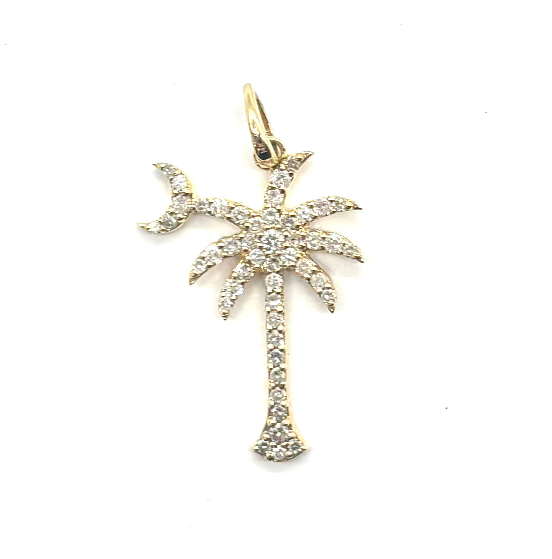 South Carolina Palmetto Moon Diamond Pendant Necklace - Elegant Jewelry for Women, Perfect for Gifts, Anniversaries & Special Occasions