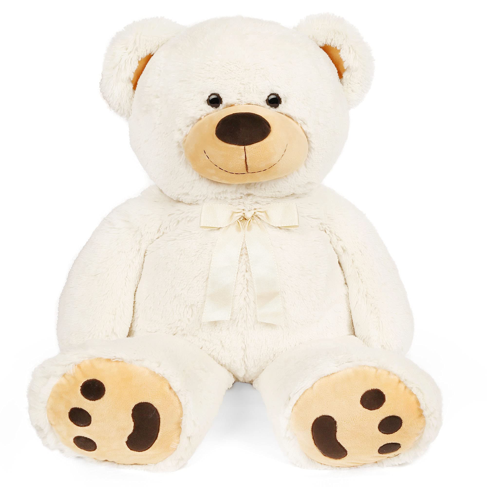 LotFancy 36in Large Teddy Bear Plush Toy - Ultra Soft Cuddly Stuffed Animal with Footprints, Perfect Gift for Kids, Girls & Girlfriends (3 FT) | Birthday, Valentine's Day Present | Nursery Decor, Bedroom Snuggles & Photo Prop