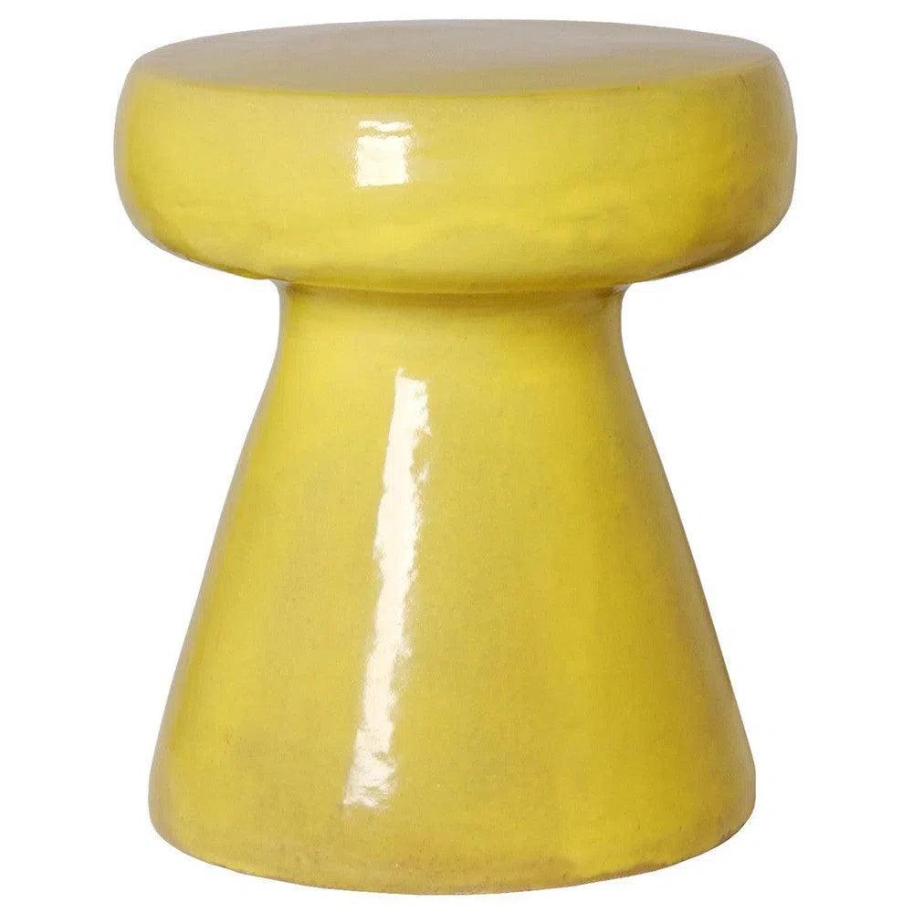 18 Inch Mushroom Shaped Ceramic Garden Stool for Outdoor Patio, Lawn, and Garden Decor - Perfect for Seating, Plant Stand, or Decorative Accent