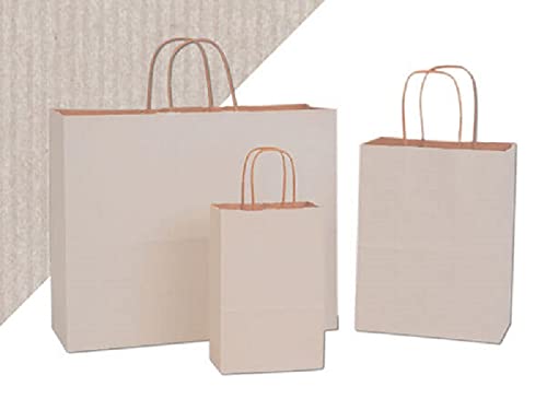 125-Pack Picket Fence Shadow Stripe Shopping Bags Assortment - 50 Rose, 50 Cub, 25 Vogue | Made in USA | Perfect for Retail Stores, Boutique Gift Wrapping & Party Favors