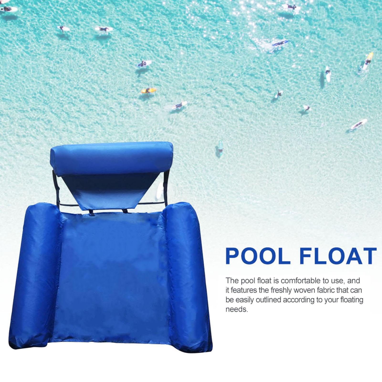 Adjustable Foldable Inflatable Floating Hammock Chair - Portable Pool Lounger, Water Sofa, Inflatable Swimming Raft for Adults - Perfect for Relaxing in Pool, Lake or Beach