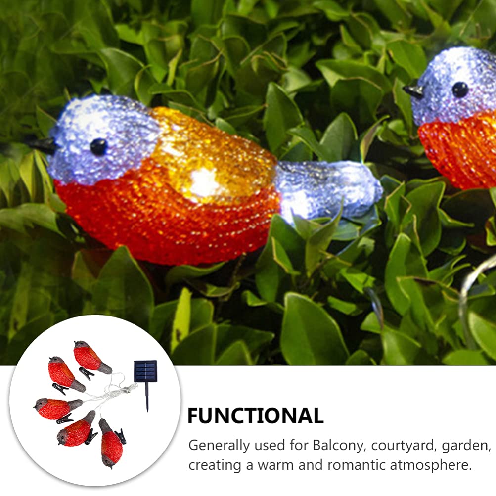Solar Bird Fairy Lights - 1 Set of 12 LED String Lights with Solar Power for Outdoor Garden, Patio, Wedding & Party Decorations - Waterproof Hanging Animal Lamps for Backyard, Christmas, and Festive Lighting
