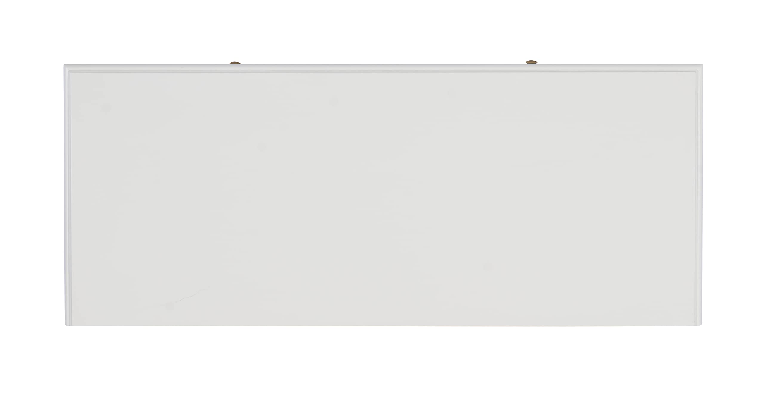 Linon Harli White Two-Drawer Campaign Desk - Compact Home Office Writing Table with Storage | Perfect for Small Spaces, Dorm Rooms & Workstations
