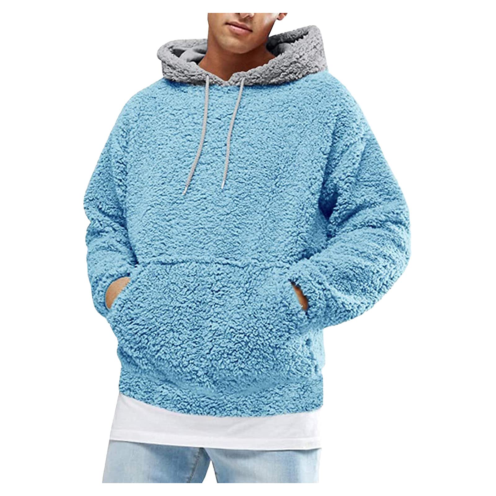 WYTong Men's Fuzzy Novelty Hoodie - Cozy Long Sleeve Pullover Sweatshirt with Front Pocket | Winter Casual Wear & Outdoor Sports
