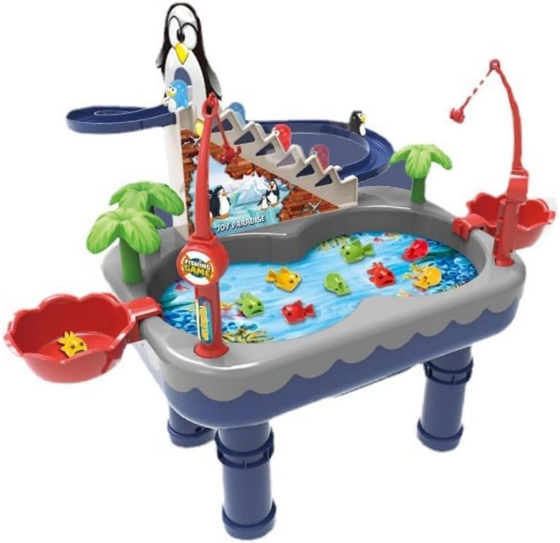 Penguin Climbing Stairs Water Toy Set - Fun Slide & Fishing Game for Kids Ages 3-12 | Interactive Bath & Pool Toy with Music | Perfect Gift for Toddlers & Children's Water Play Activities