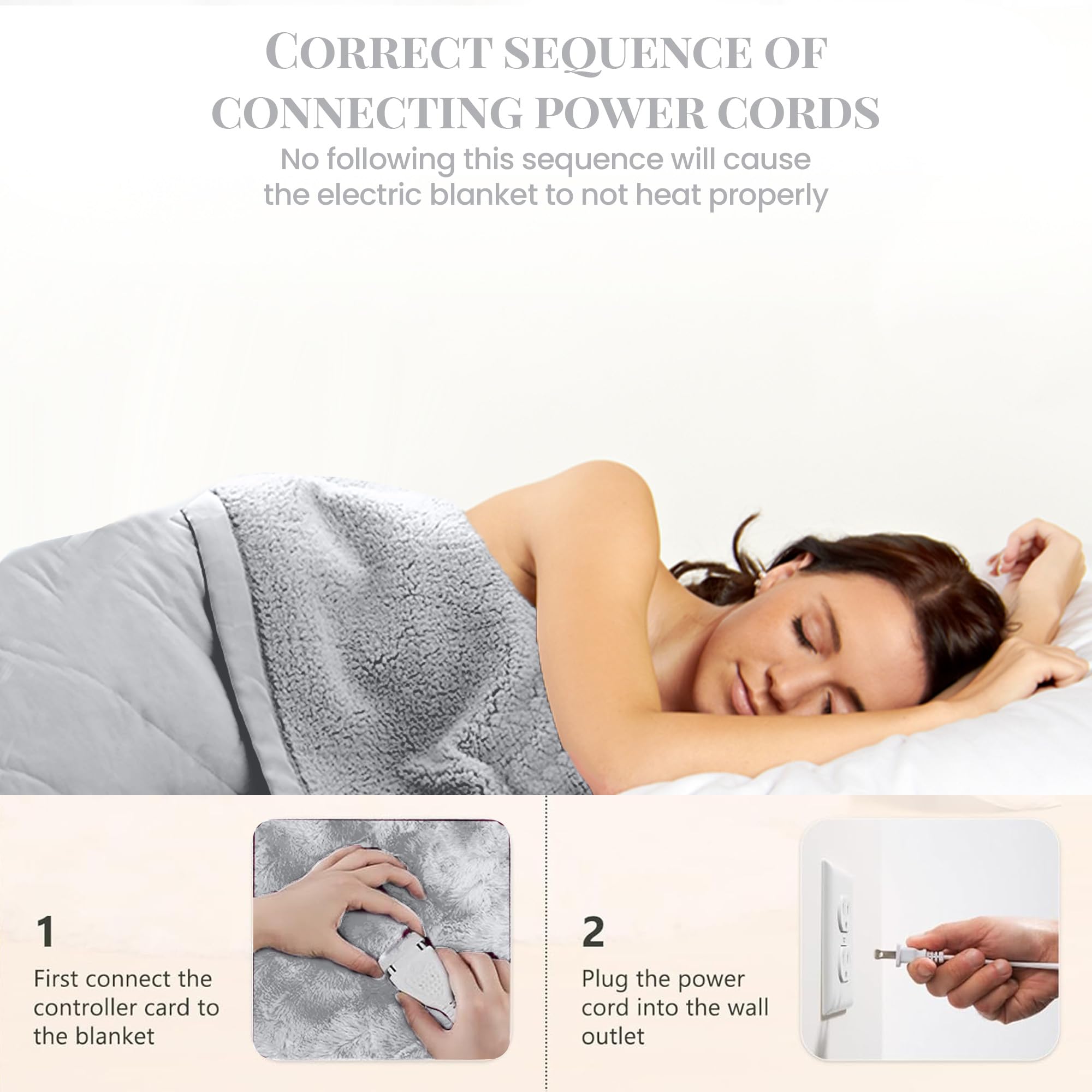Thermee Micro Flannel Heated Blanket Queen Size - 10 Heat Settings, Programmable Electric Blanket, Ultra Soft & Fast Heating Throw for Cozy Nights - Perfect for Beds, Couches & Winter Relaxation - Slate Grey