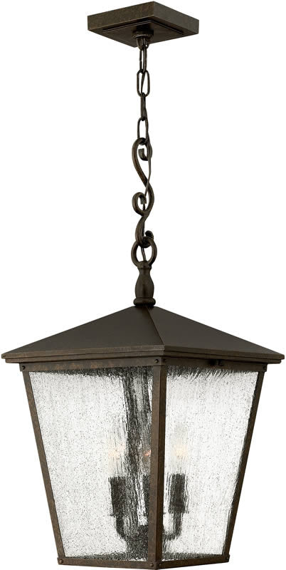11W Trellis 3-Light Outdoor Hanging Lantern in Regency Bronze - Perfect for Porch, Patio, Garden and Entryway Lighting