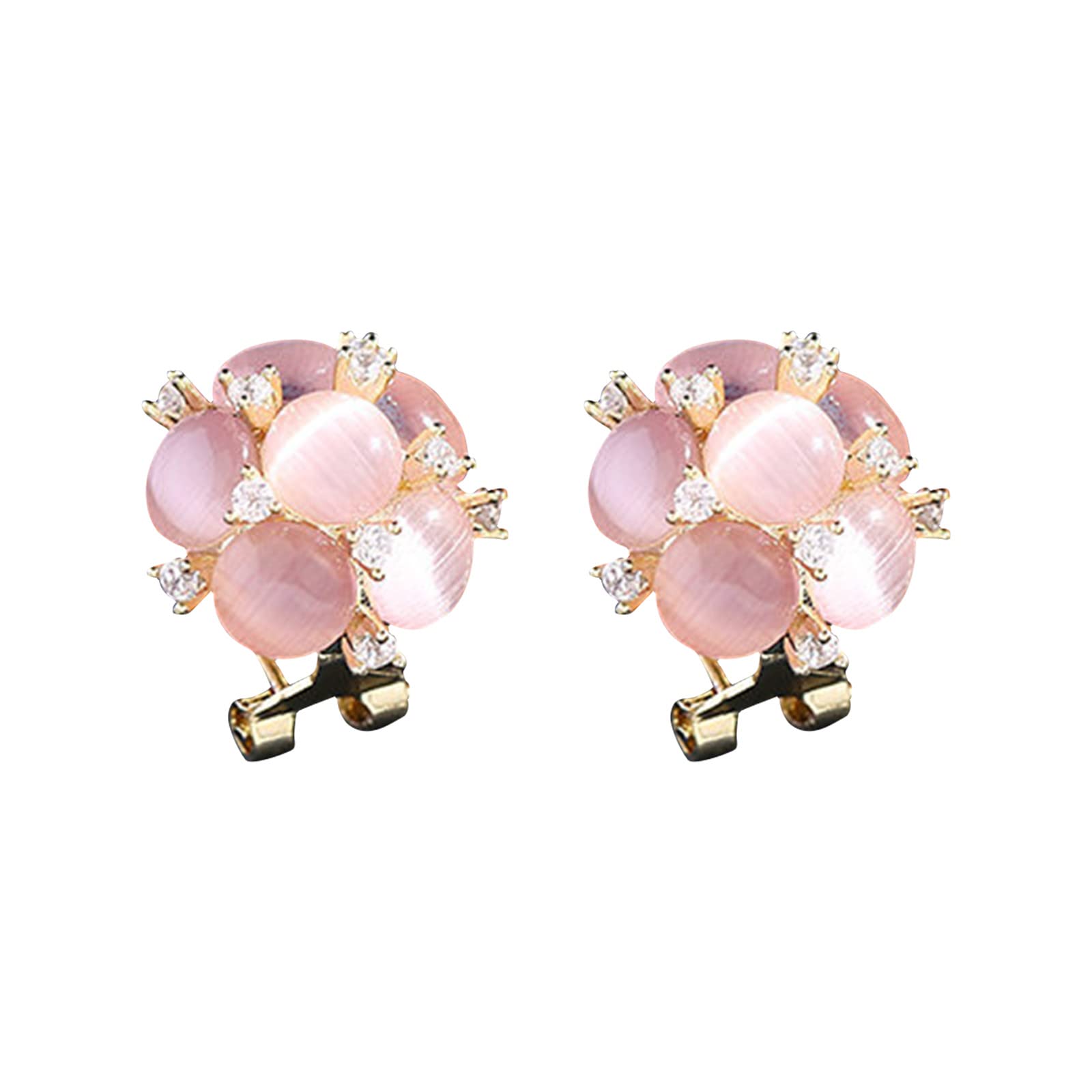 Trendy Summer Bouquet Heart Stud Earrings for Women - Elegant Ear Cuff Jewelry Set, Perfect Gift for Sister & Friends (Birthday, Party, Daily Wear) - Dainty Floral Earrings for Casual & Special Occasions