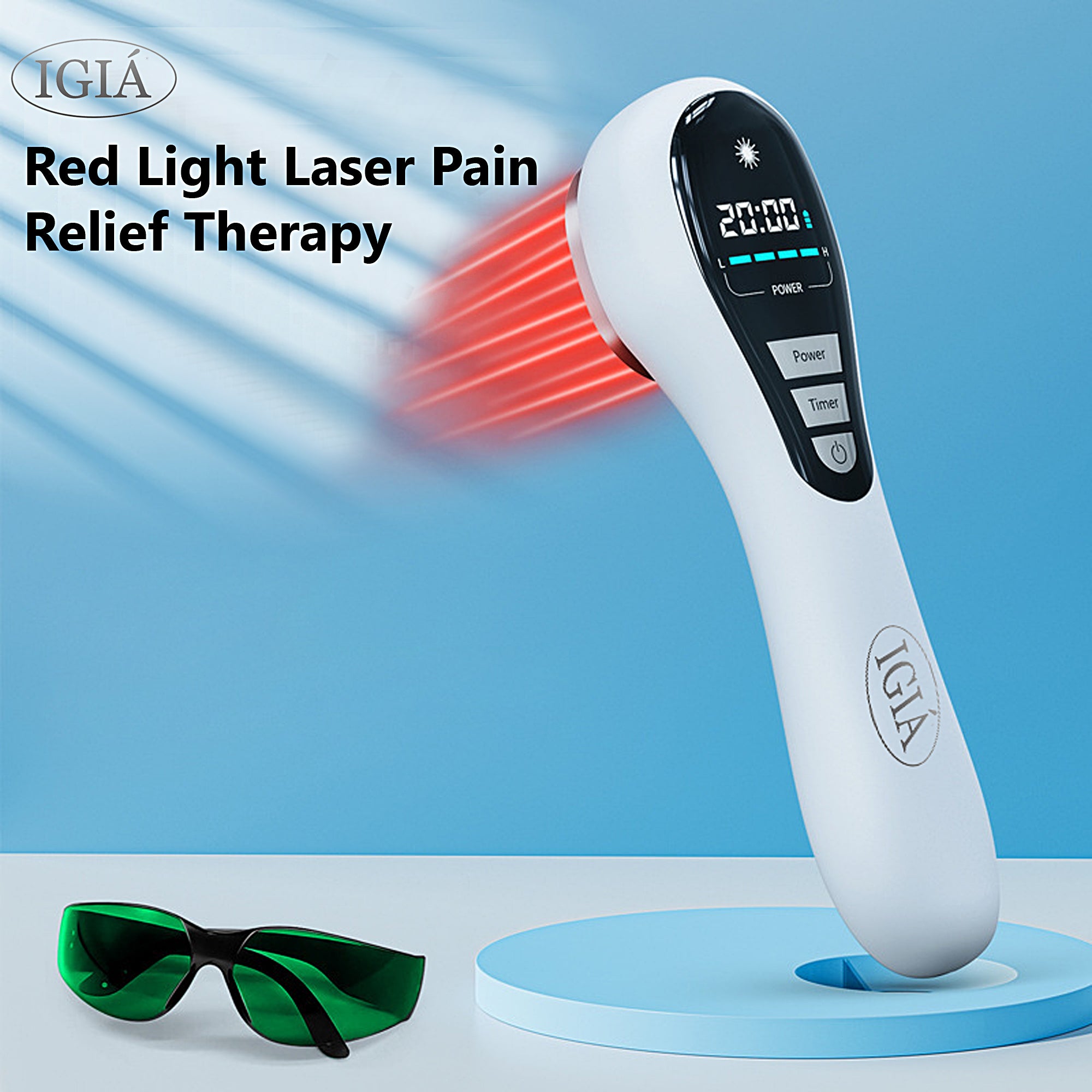 IGIA Red Light Therapy Device for Pain Relief - Adjustable Laser Modes for Customized Treatment | Home & Professional Use for Muscle Recovery, Joint Pain, and Inflammation Relief