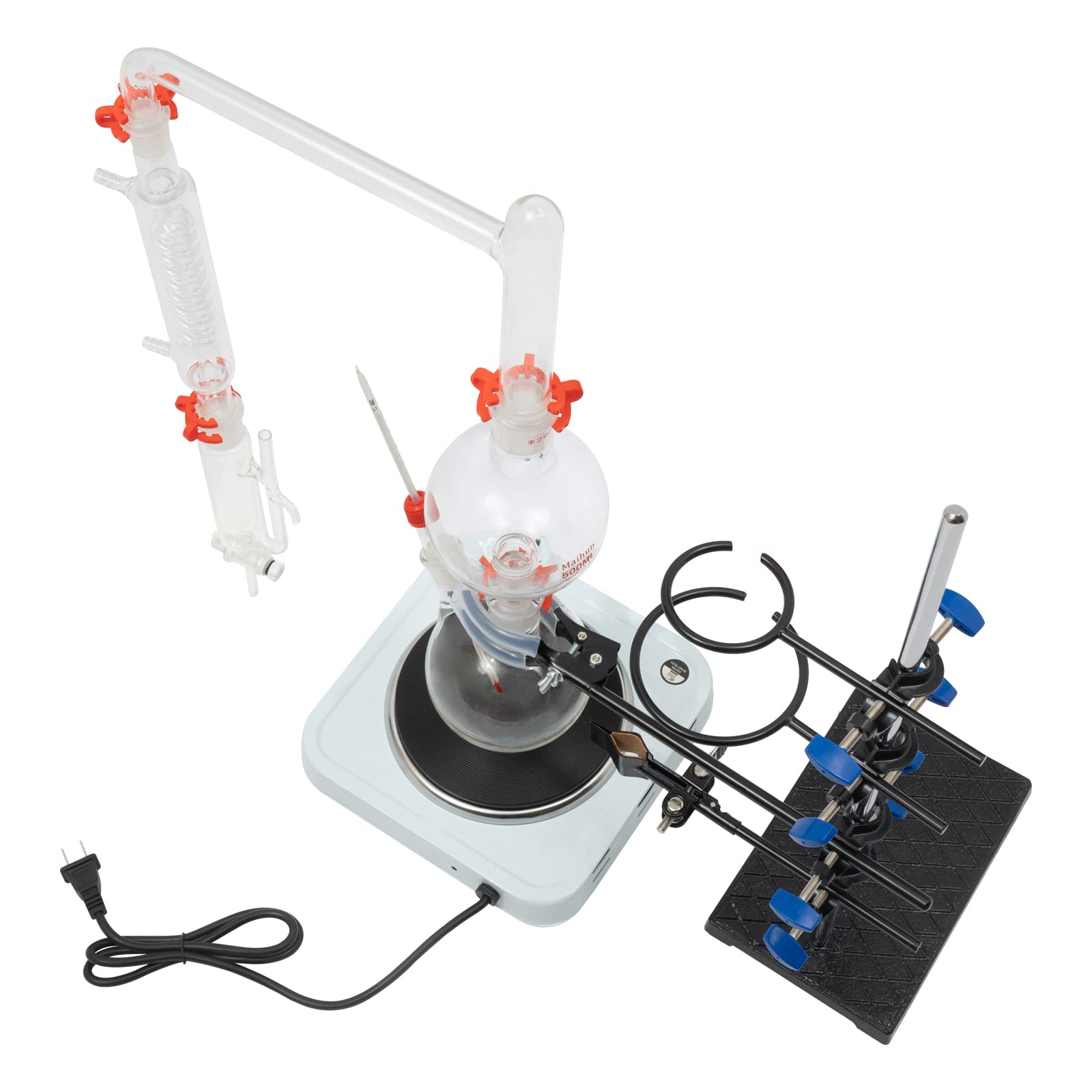 1000ml Essential Oil Steam Distillation Kit with Glassware & Hot Plate - Professional Aromatherapy Extraction Equipment for Labs, Home Use, Research & Universities | Perfect for DIY Essential Oils, Herbal Extracts & Chemistry Experiments