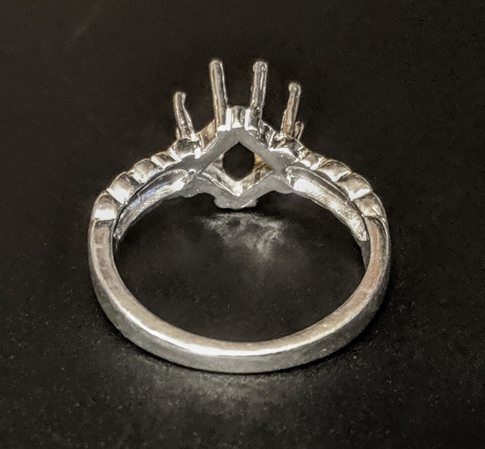 8mm Square Princess Cut 8-Prong Pre-Notched Sterling Silver or 14K Gold Blank Ring Setting - Size 8 (163881/143881) - Perfect for Custom Jewelry Making, Engagement Rings & DIY Projects