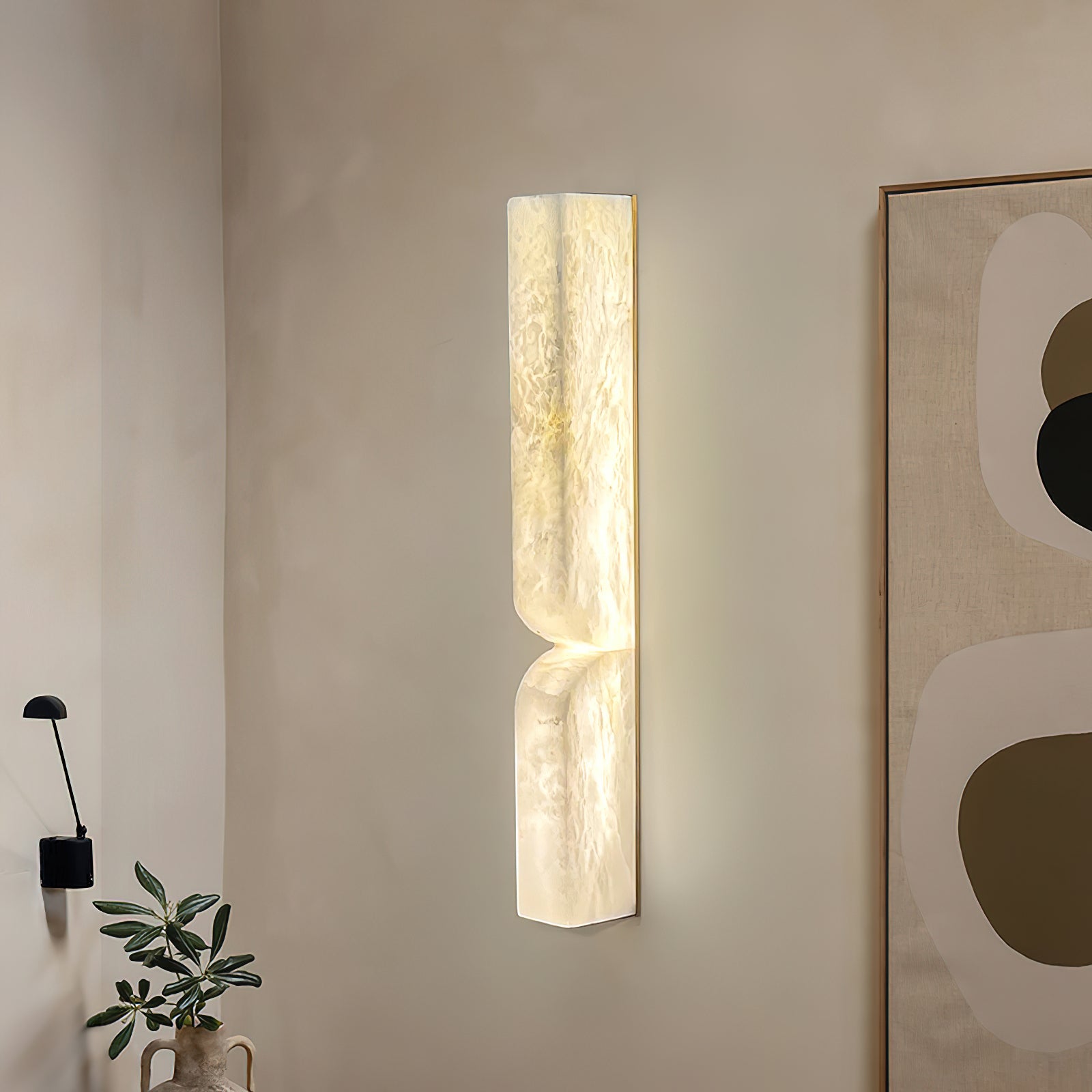 Alabaster Essence Wall Sconce - Modern Handcrafted Light Fixture for Bedroom, Living Room & Hallway Lighting