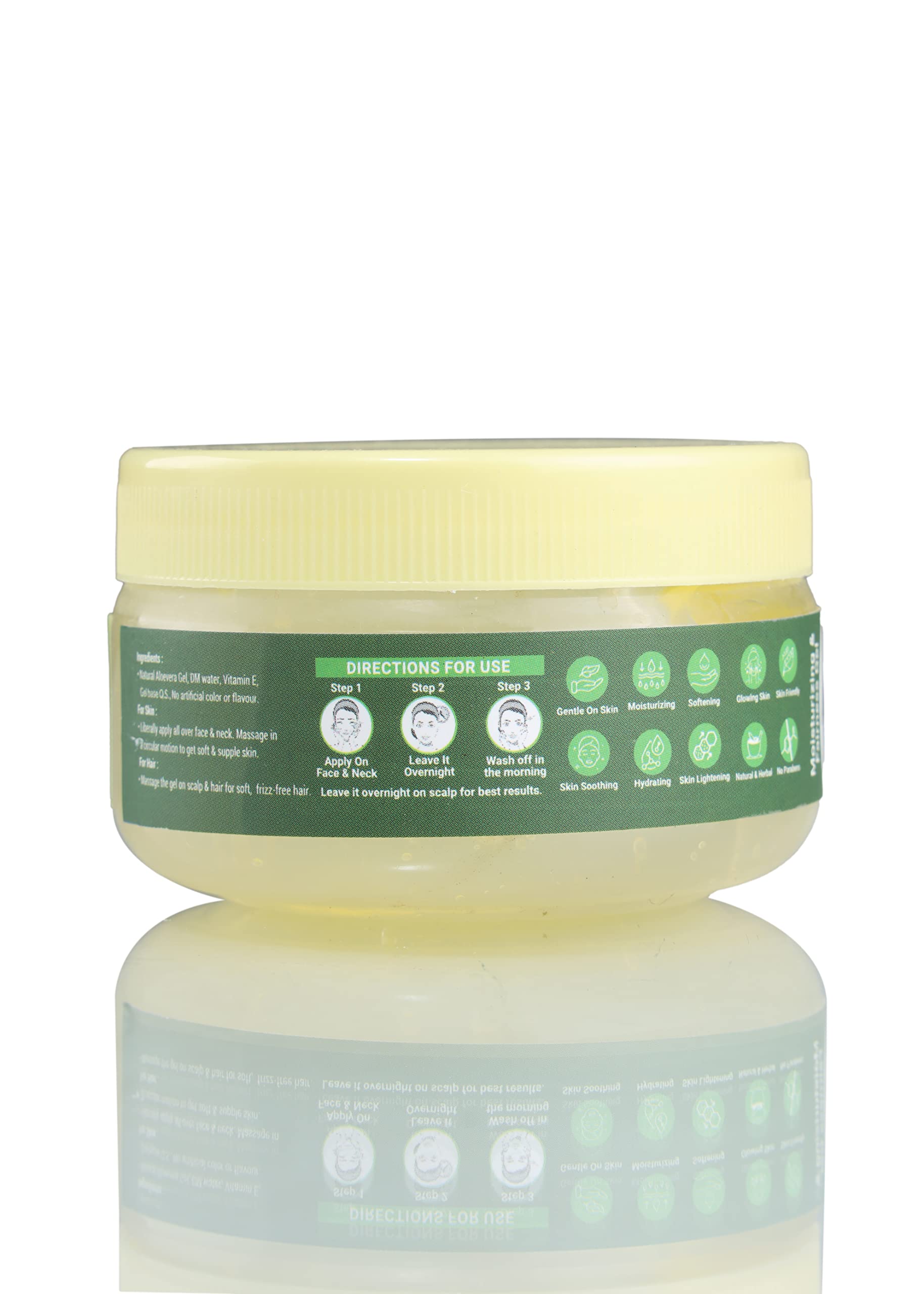 Natural Aloe Vera Gel for Face & Skin - 100% Pure Moisturizing Sunburn Relief, After Sun Care, Hair Treatment - 100g | Perfect for Sunburn, Dry Skin, Acne & Hair Hydration