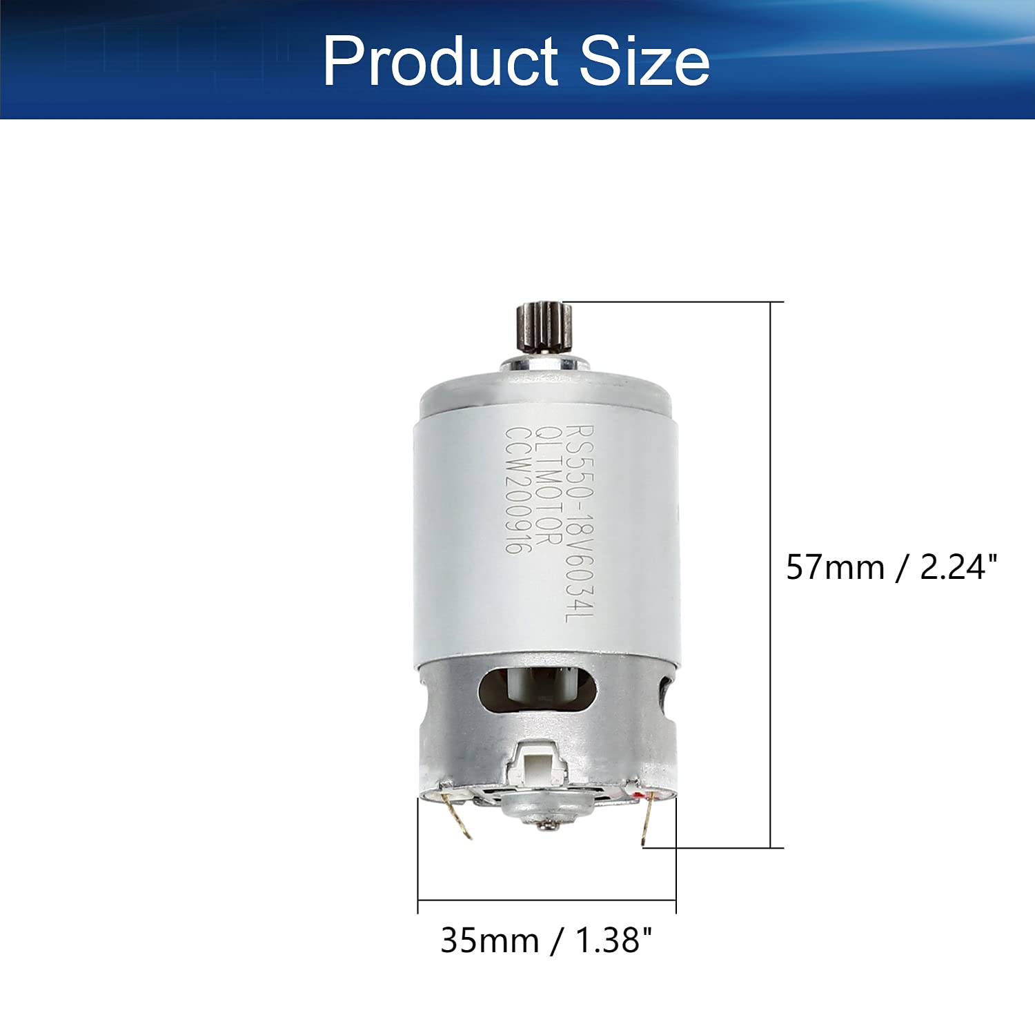 Heyiarbeit 20500RPM 18V DC Electric Motor with 9 Teeth Gear - High Power Replacement Motor for Cordless Hand Drills, Power Tools & DIY Projects - Perfect for Drilling, Screwing & Home Renovation Tasks