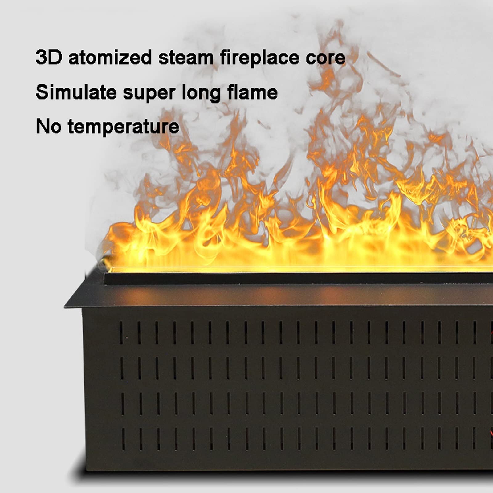 3D Simulation Flame Electric Fireplace with Adjustable Flame & Remote Control - Recessed Steam Humidifier for Cozy Home Heating & Relaxing Ambience - Perfect for Living Rooms, Bedrooms & Offices