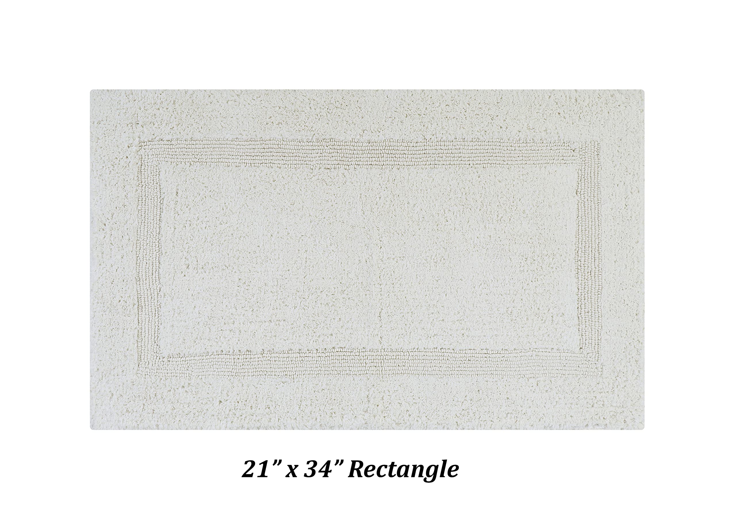 Better Trends 2-Piece Cotton Bathroom Mat Set - Machine Washable, Reversible & Quick-Dry Bath Mats for Bathroom - Soft, Comfortable & Water Absorbent Bath Rug Set (Ivory Lux Collection) - Perfect for Bathroom, Shower & Spa Areas