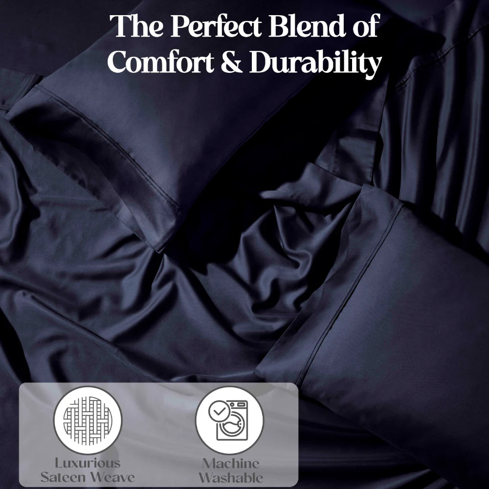 Premium 1200 Thread Count Cotton Blend 2-Piece Solid Pillowcase Set - Ultra Soft & Breathable for Bedroom Luxury (White, Queen Size) | Perfect for Home, Hotel, or Gift Giving