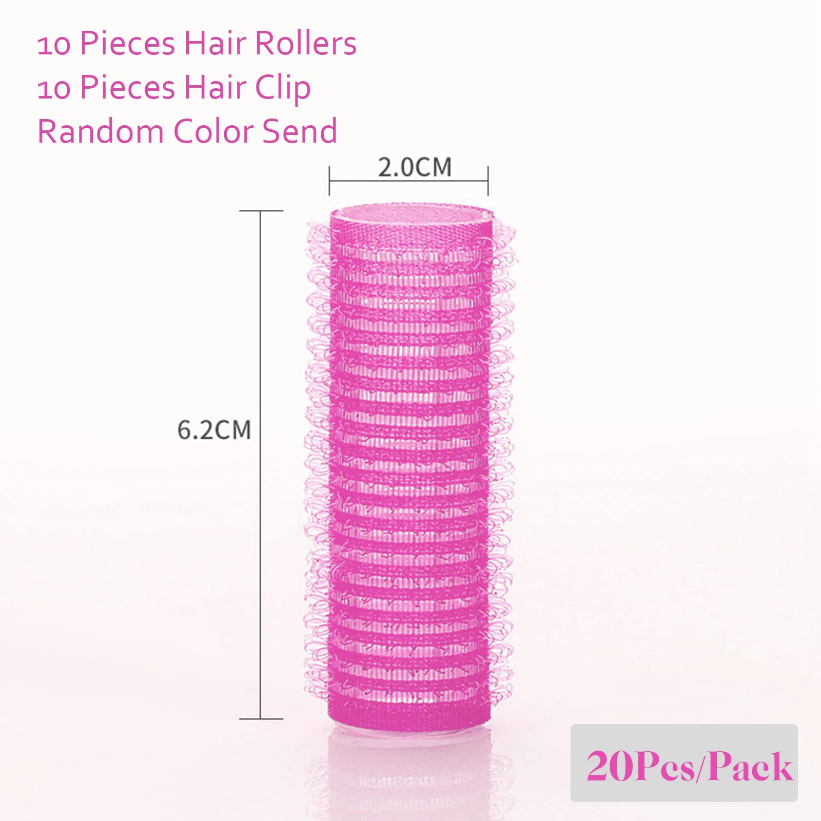 Self-Grip Hair Rollers 20mm - 10pcs | Small Sticky Cling Curlers for DIY & Salon Styling | Perfect for Beach Waves, Vintage Curls & Updos