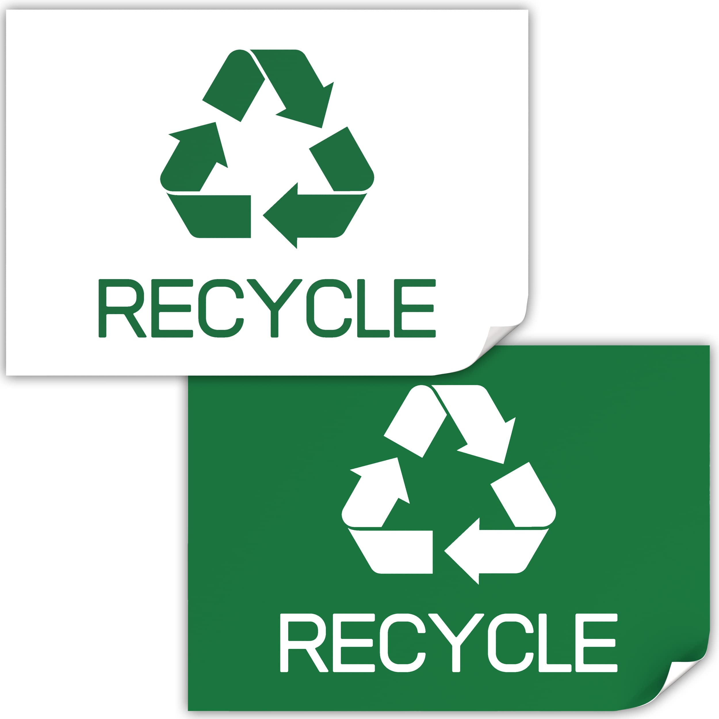2-Pack 10x7 Inch Self-Adhesive Recycling Stickers for Trash Cans - UV Resistant, Waterproof, Durable for Indoor & Outdoor Use - Perfect for Home, Office, School & Public Spaces