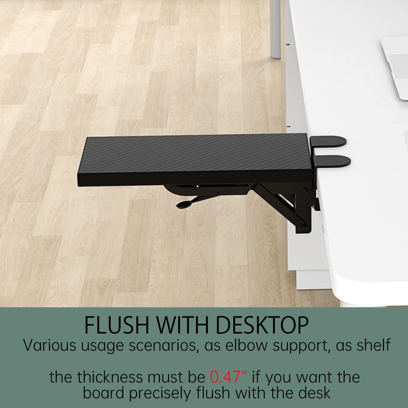 DIY Wooden Desk Extender Clamp - Punch-Free Clamp-On Design for Custom Workspace (2 Pack) | Perfect for Home Office, Study Room & Workspace Organization