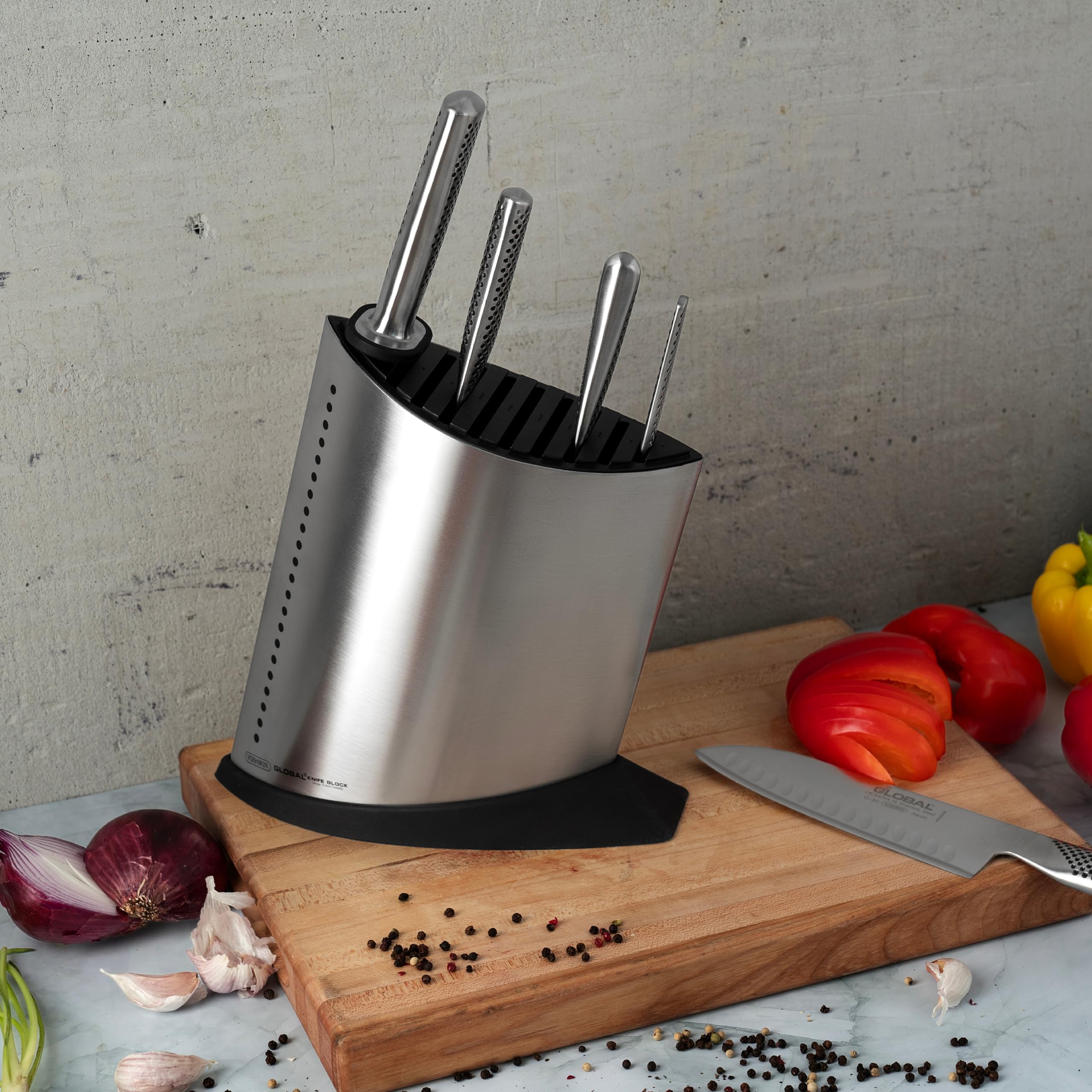 GKB-52 Stainless Steel 10-Slot Knife Block - Premium Knife Organizer for Kitchen Countertop Storage | Perfect for Chefs & Home Cooks