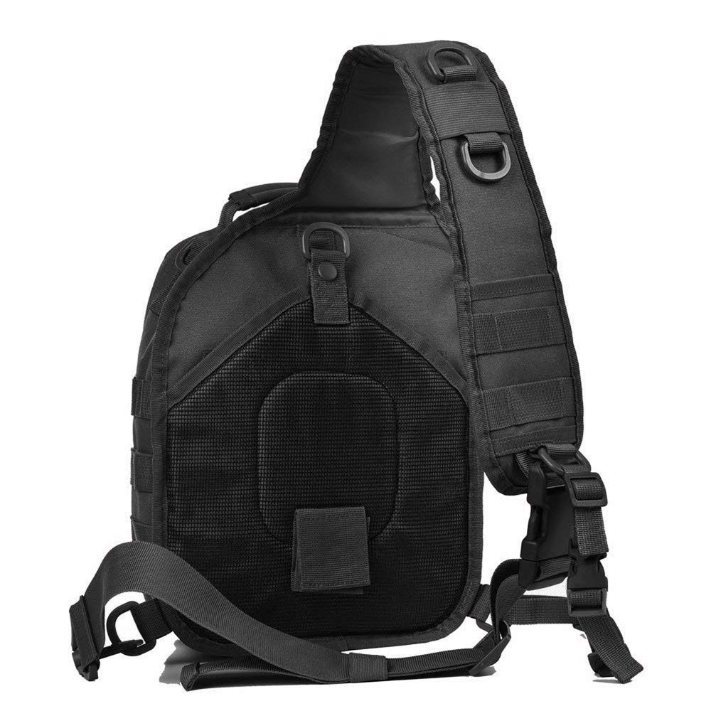 **Tactical Sling Bag for Men - Anti-Theft Crossbody Backpack Shoulder Chest Pack, Multipurpose Daypack for Travel, Hiking, Camping, Trekking & Outdoor Sports - Durable & Lightweight (Black) - Perfect for Daily Commute, Gym & Adventure Trips**